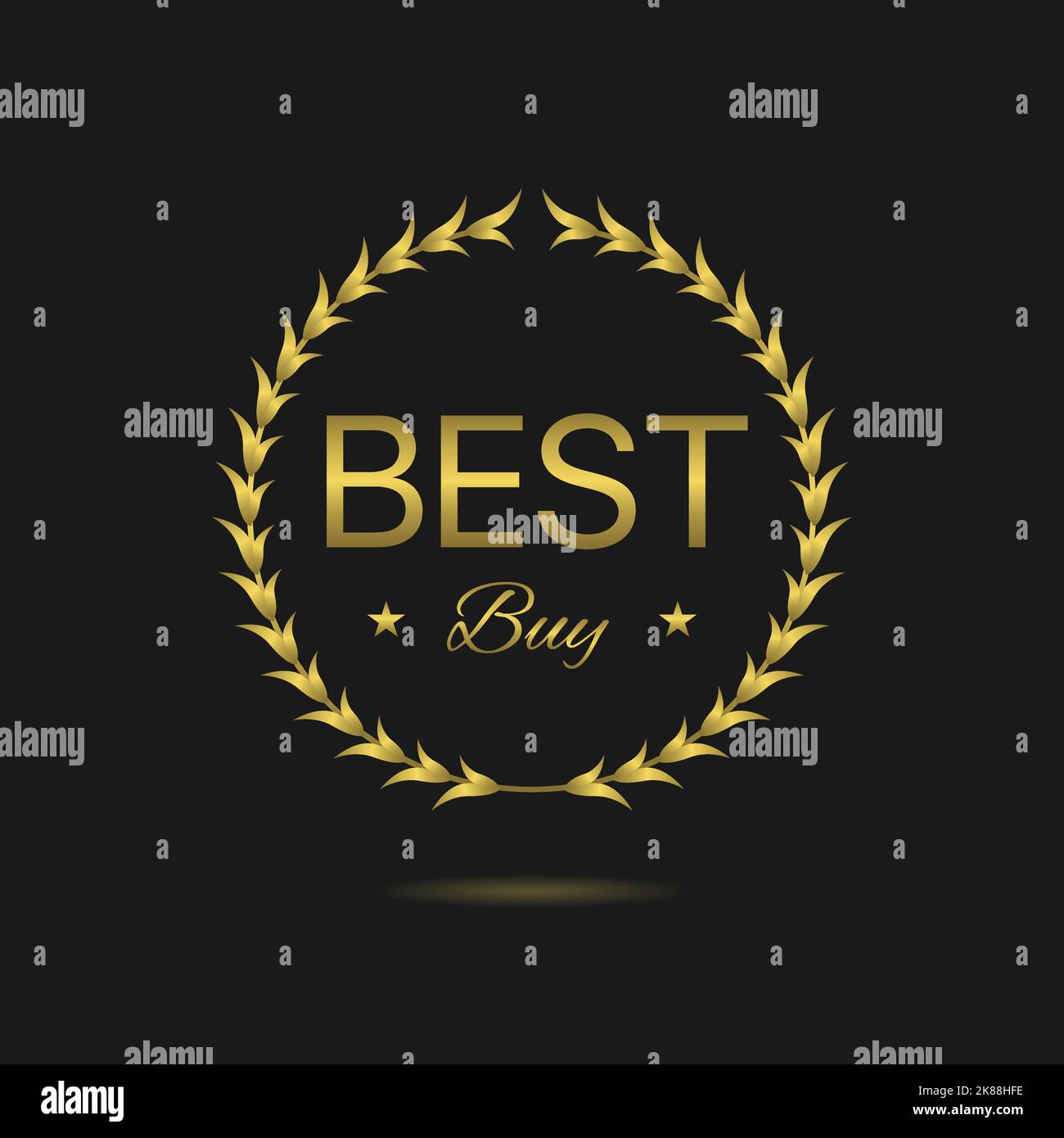 Meilleur achat de l'étiquette de couronne de Laurier doré Illustration de Vecteur