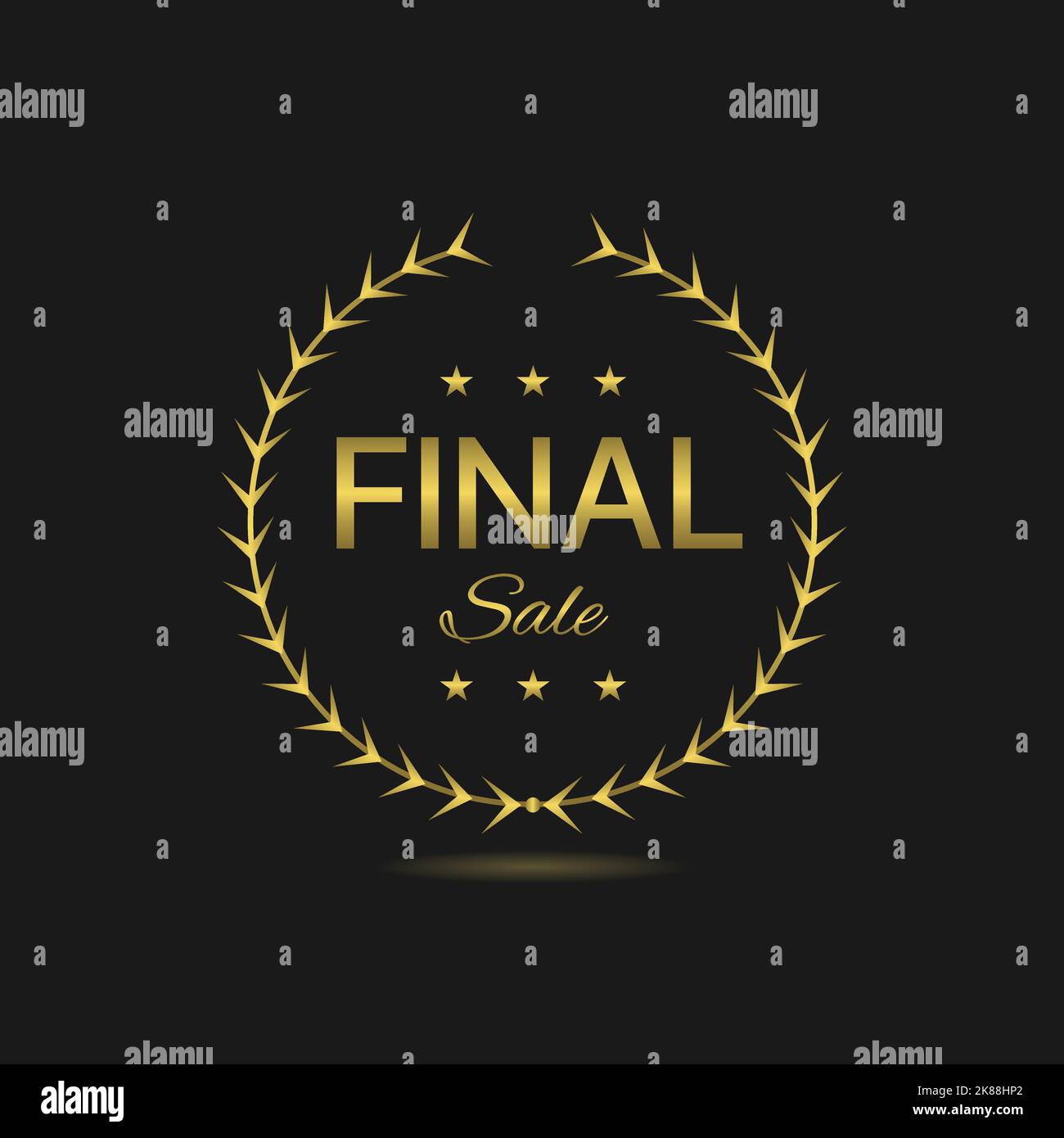 Solde ensemble d'étiquettes pour couronne de Laurier doré Illustration de Vecteur