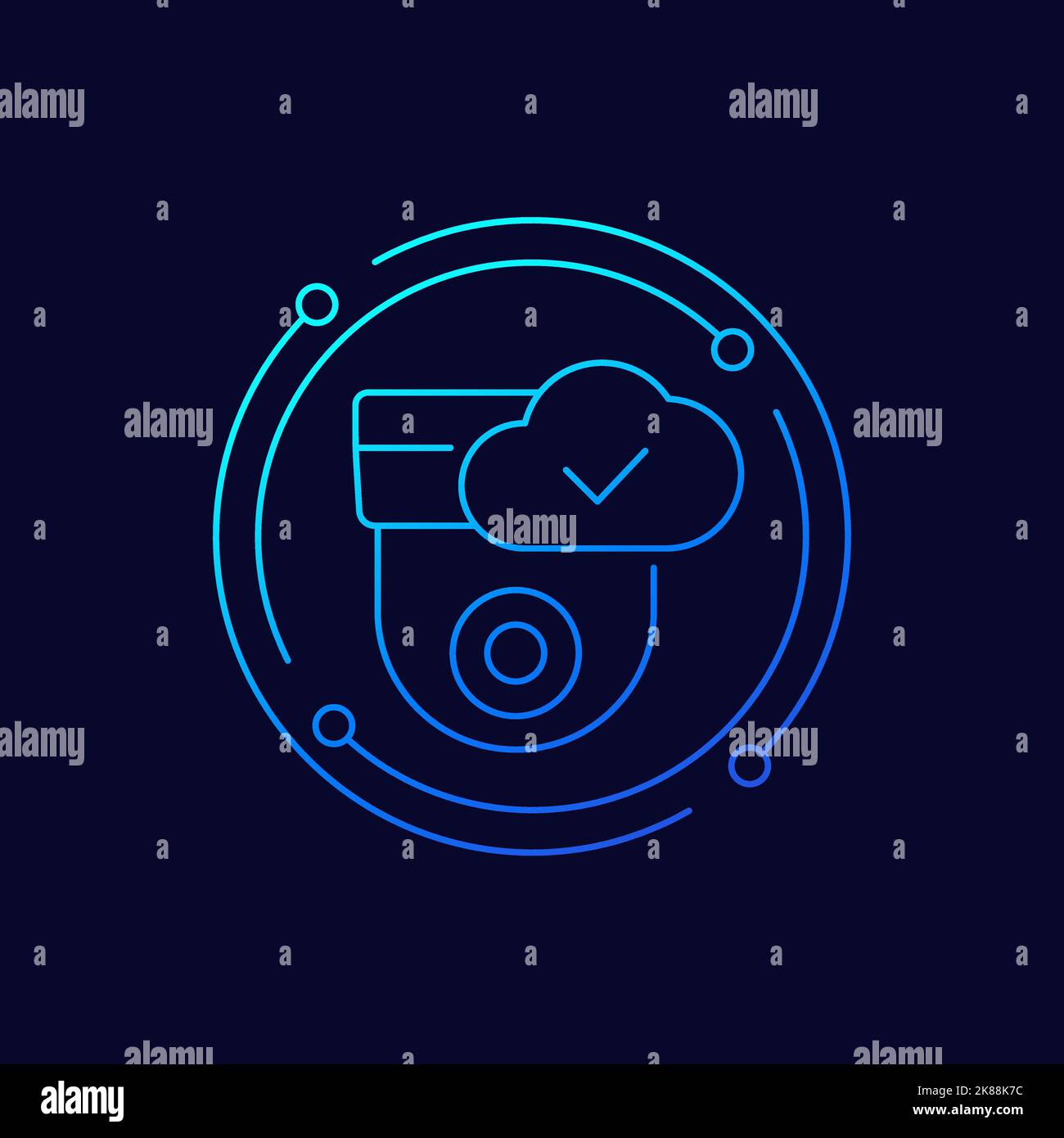 caméra ip et icône de ligne de nuage, vecteur Illustration de Vecteur