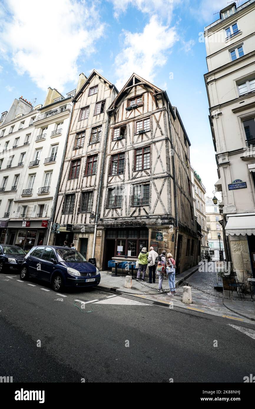 Les plus anciennes maisons de Paris Banque D'Images