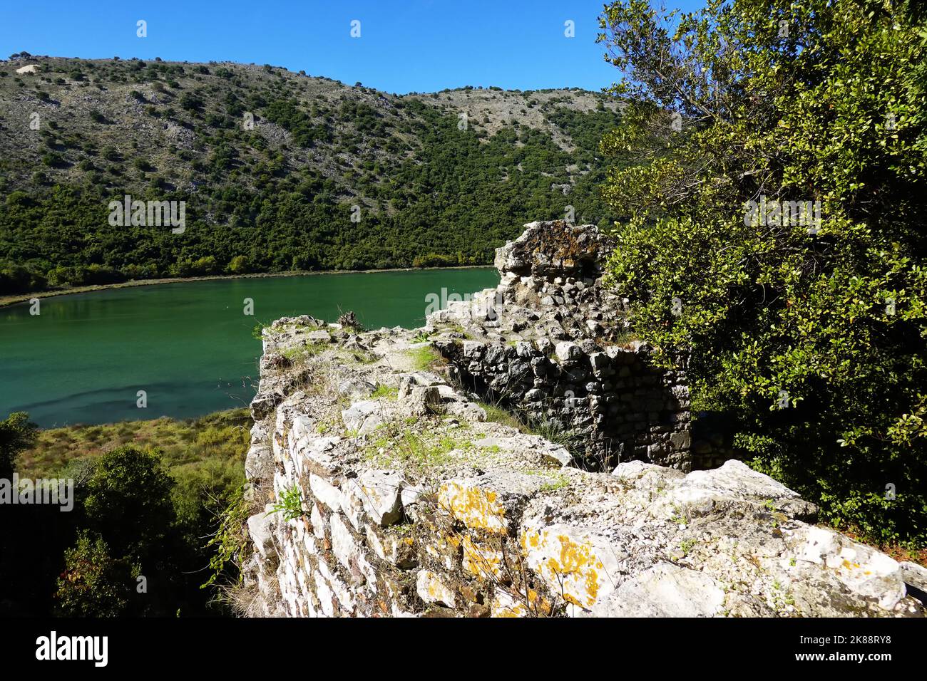 Butrint était une ancienne ville grecque et plus tard romaine et bishoprique à Epirus, site du patrimoine mondial de l'UNESCO, République d'Albanie Banque D'Images