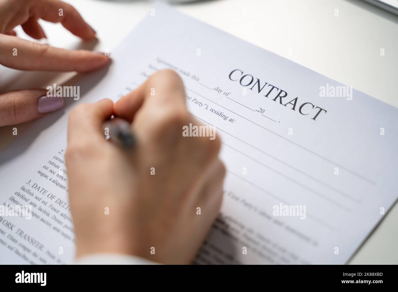 Document légal Signature et formulaire de conformité Paperwork Banque D'Images