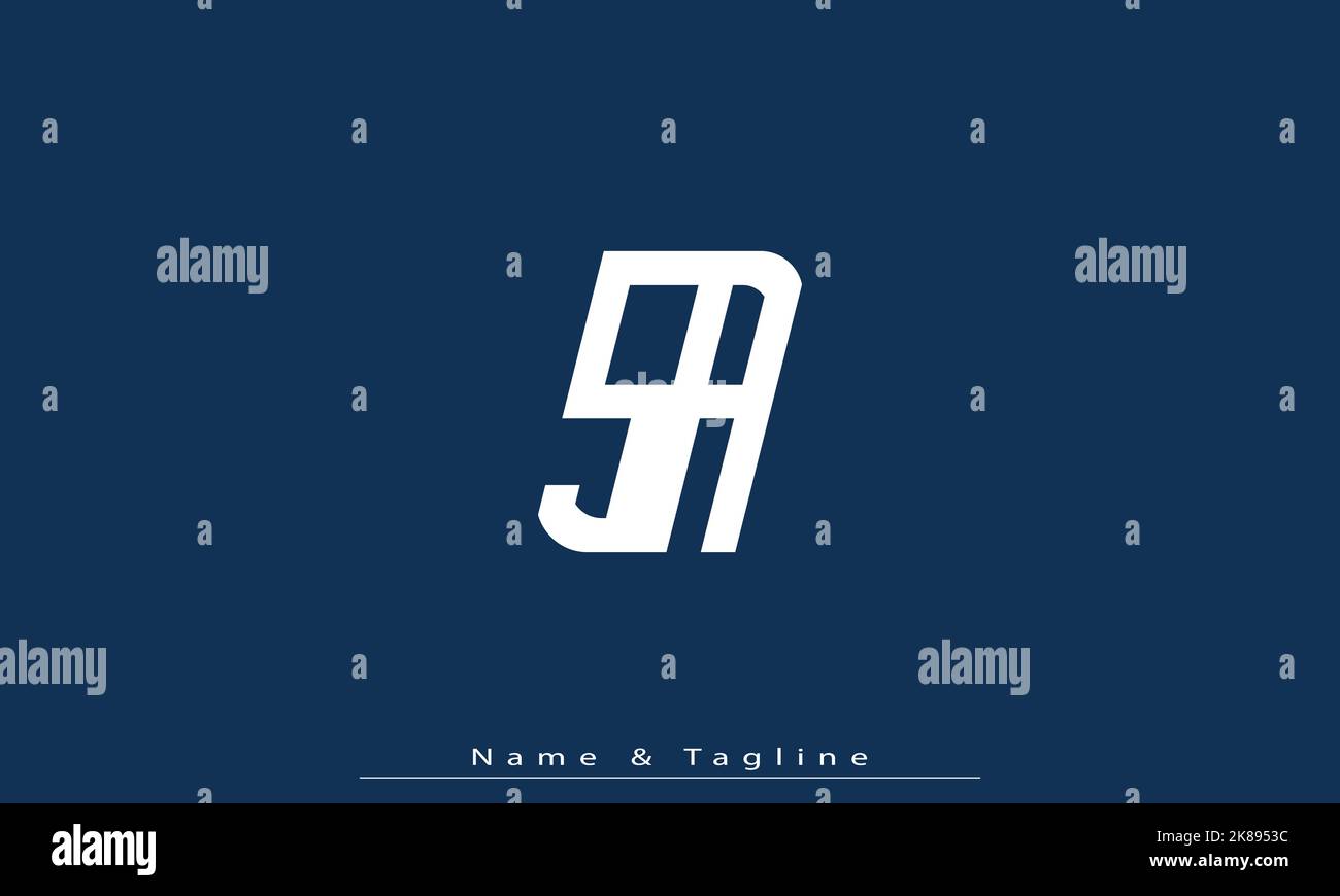 Lettres de l'alphabet initiales Monogram logo sa , AS Illustration de Vecteur
