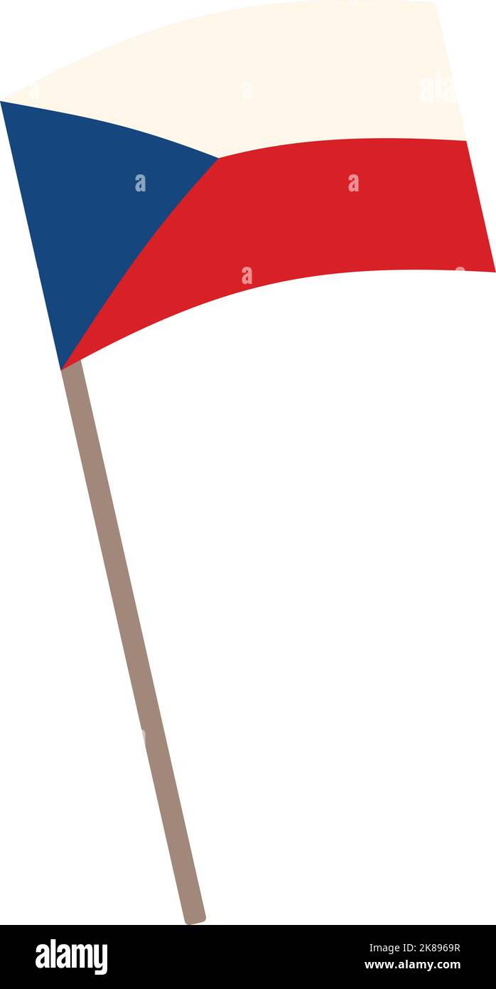 Vecteur de dessin animé de l'icône de drapeau tchèque. Voyage en République. Région du pays Illustration de Vecteur