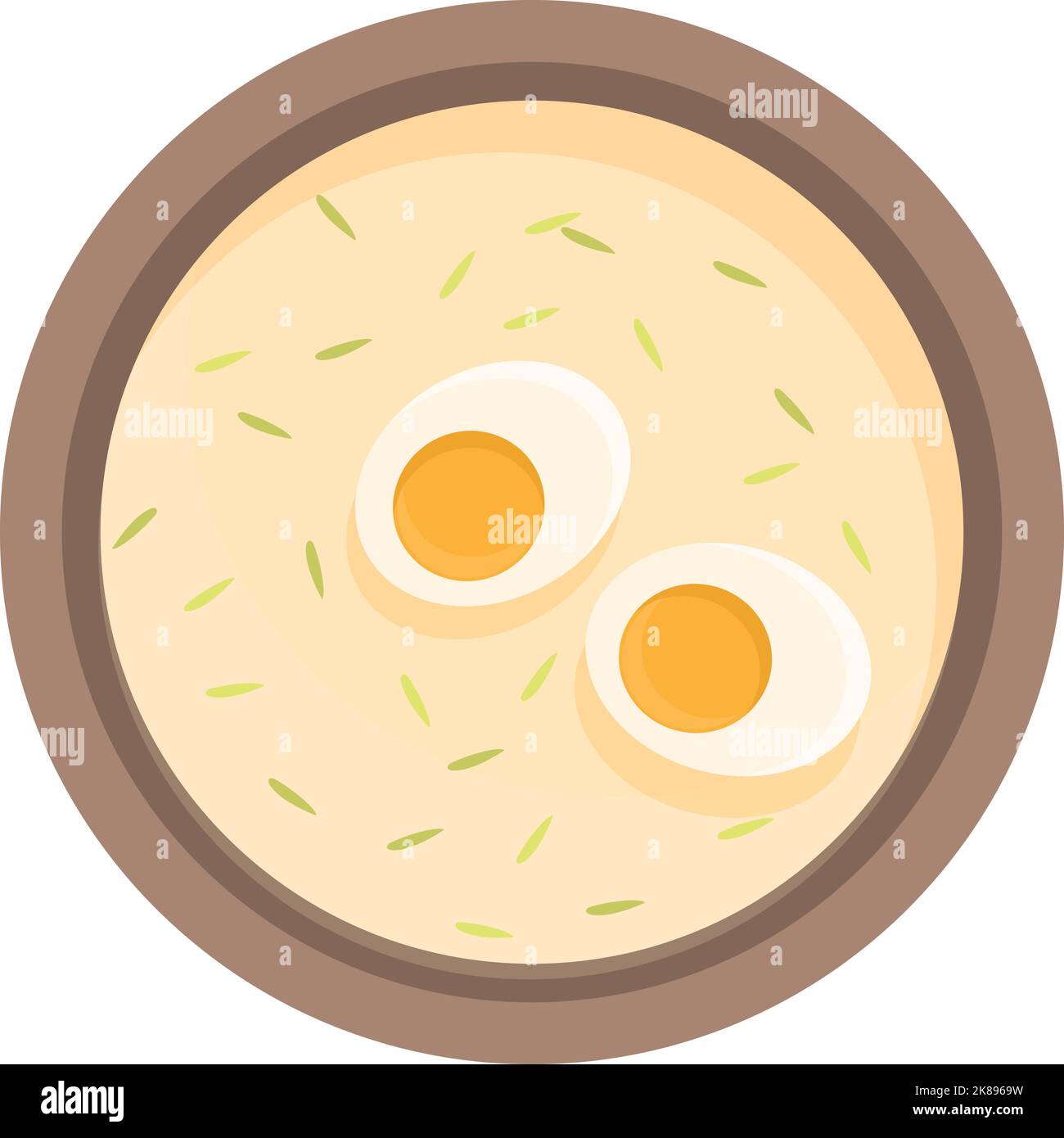 Vecteur de dessin animé icône soupe aux œufs bouillis. République de repère. Carte de la bière Illustration de Vecteur