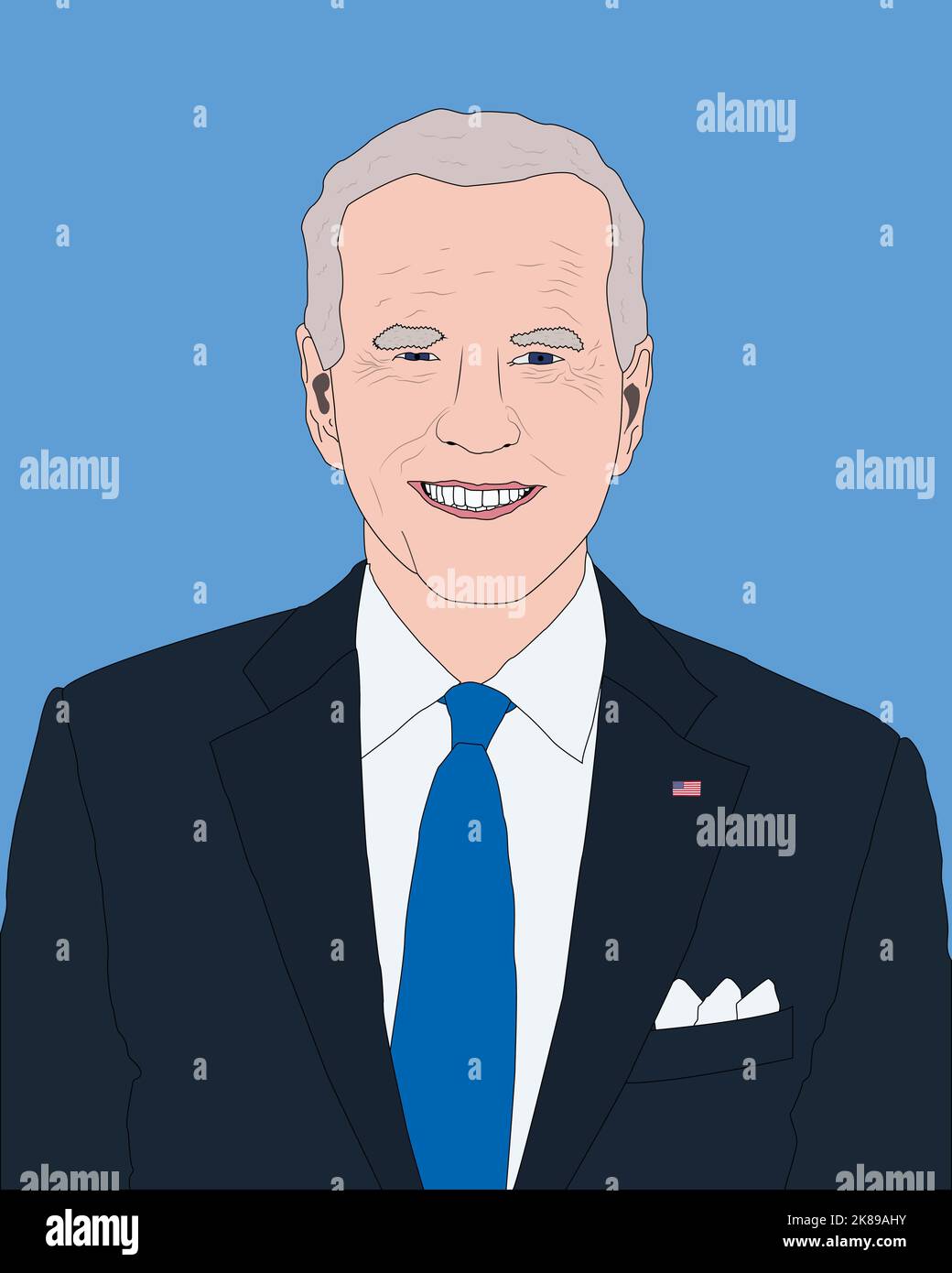 Joe Biden, président des États-Unis en mars 2021, Washington DC Illustration de Vecteur