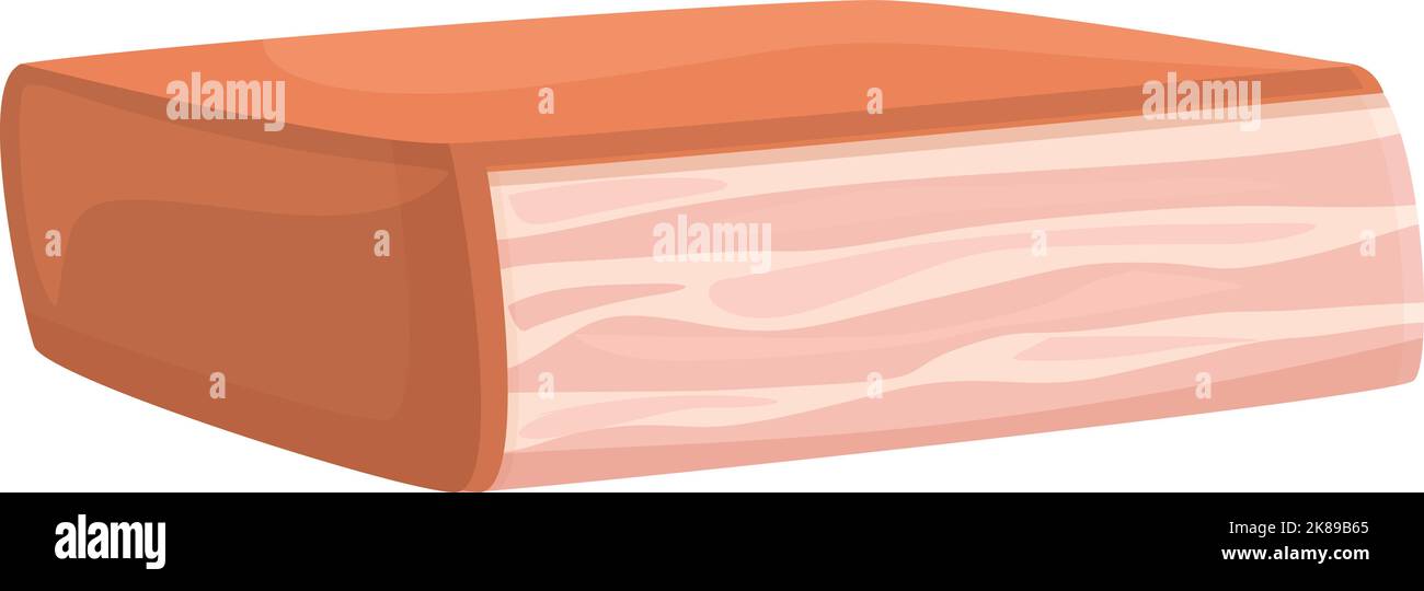 Vecteur de dessin animé de l'icône de bord de nervure. Viande de porc. Jambon de bœuf Illustration de Vecteur