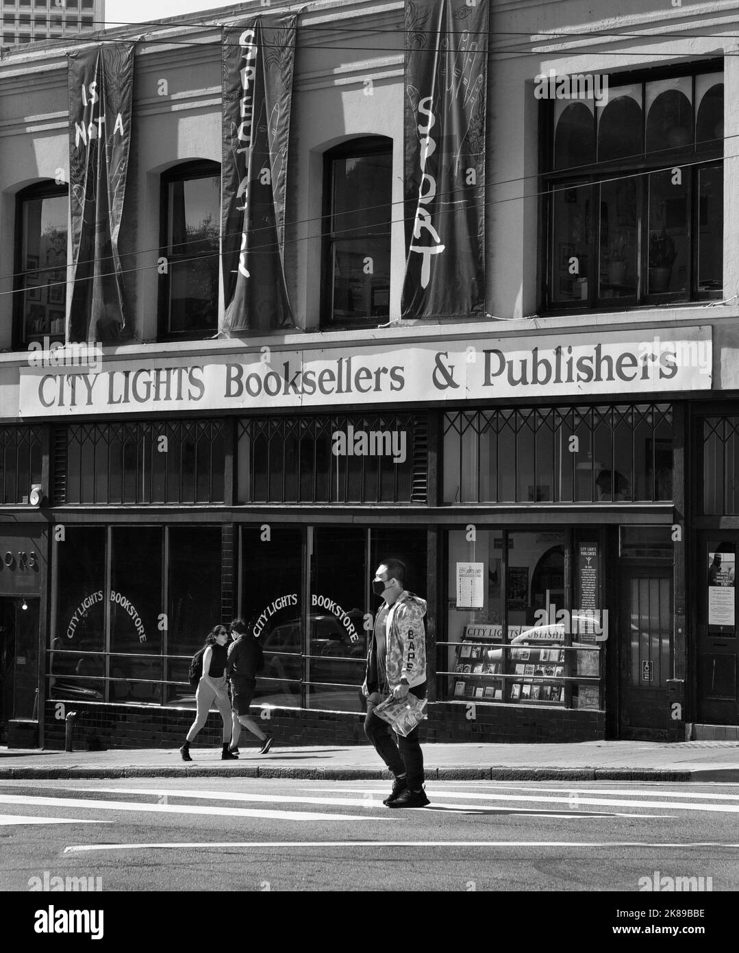 La librairie phare City Lights Booksellers dans le quartier de North Beach à San Francisco, en Californie. Banque D'Images