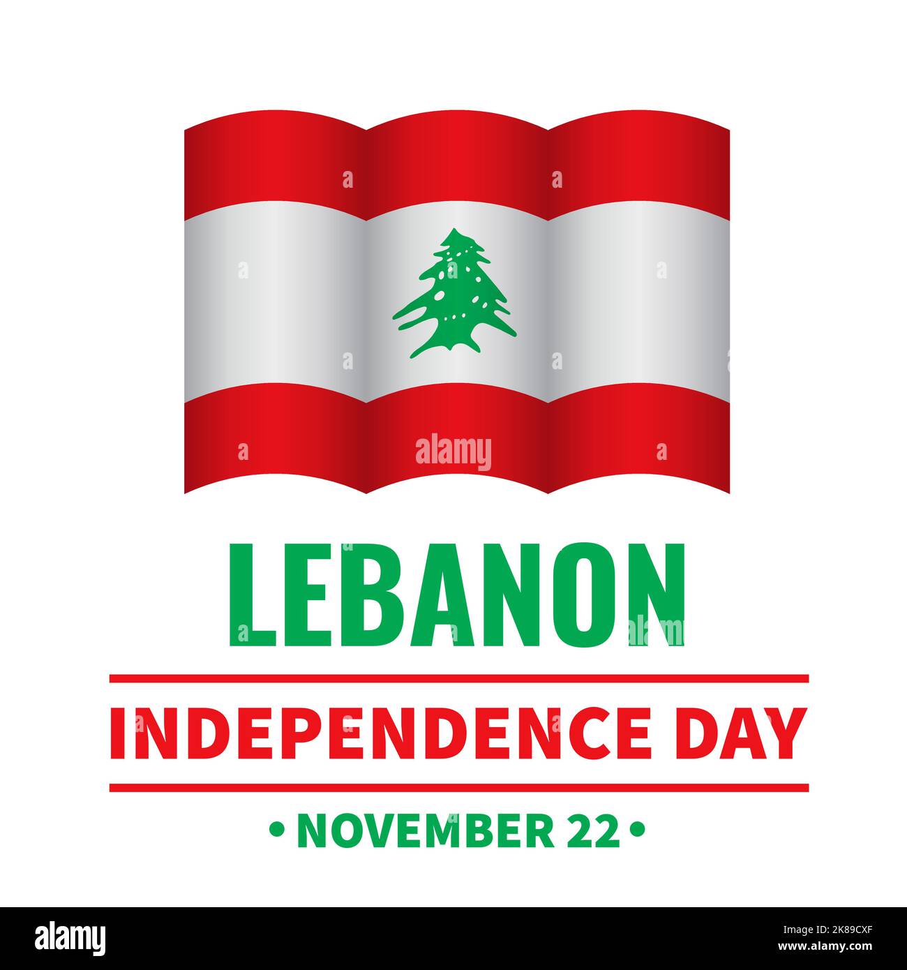 Affiche typographique de la Journée de l'indépendance du Liban. Fête libanaise célébrez 22 novembre. Modèle vectoriel pour bannière, prospectus, cartes postales, etc Illustration de Vecteur