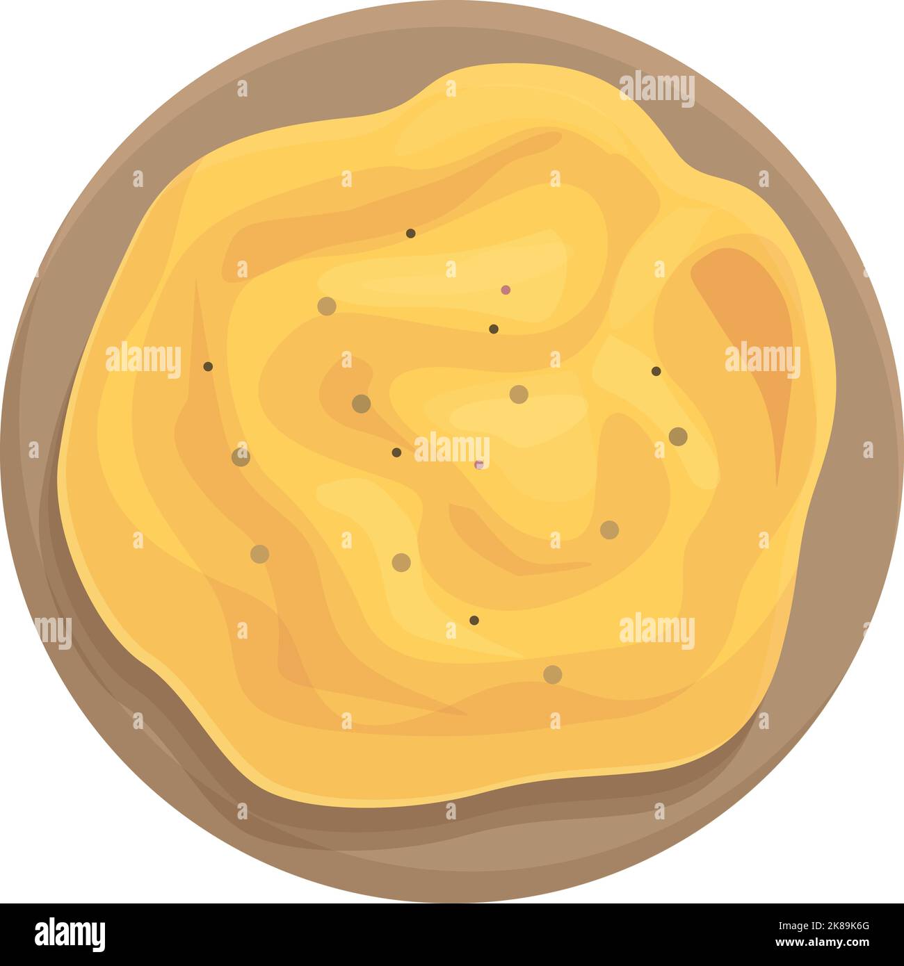 Vecteur de dessin animé d'icône de houmous olive. Pain pita. Repas de jour Illustration de Vecteur