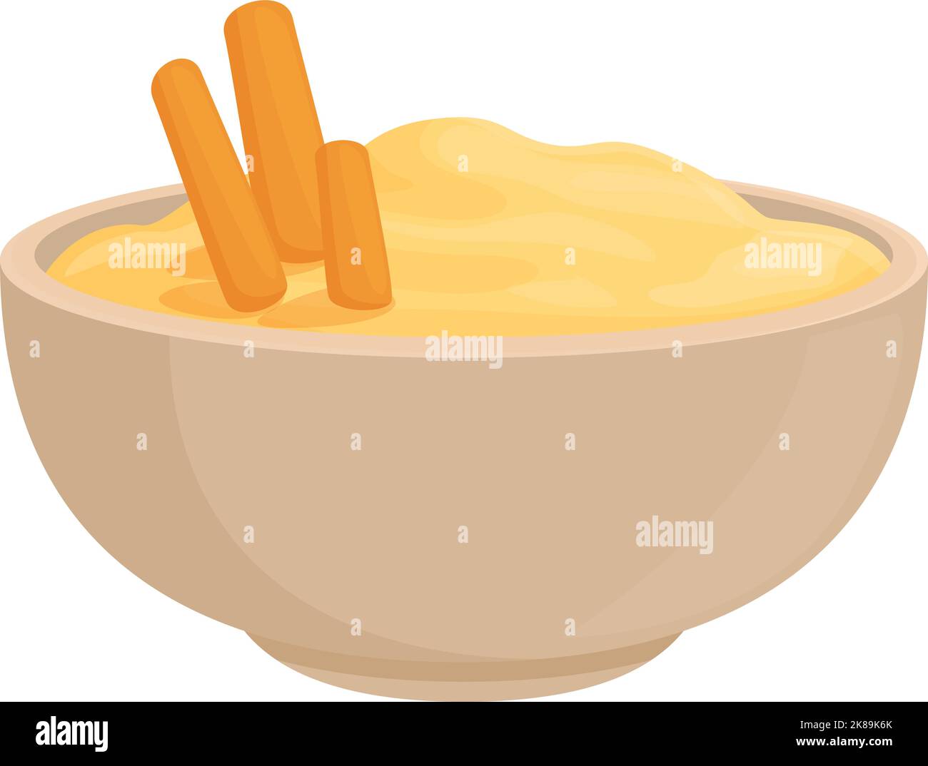 Vecteur de dessin animé d'icône de nourriture de houmous. Assiette olive. Collation à la salade Illustration de Vecteur