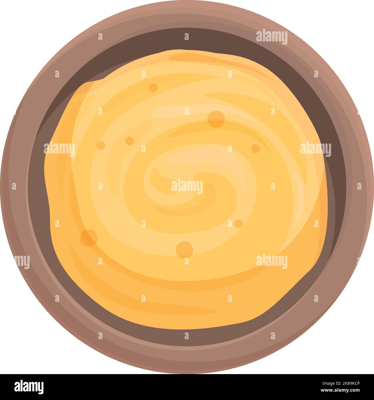 Vecteur de dessin animé de l'icône hummus. Pain pita. Bol de la plaque Illustration de Vecteur