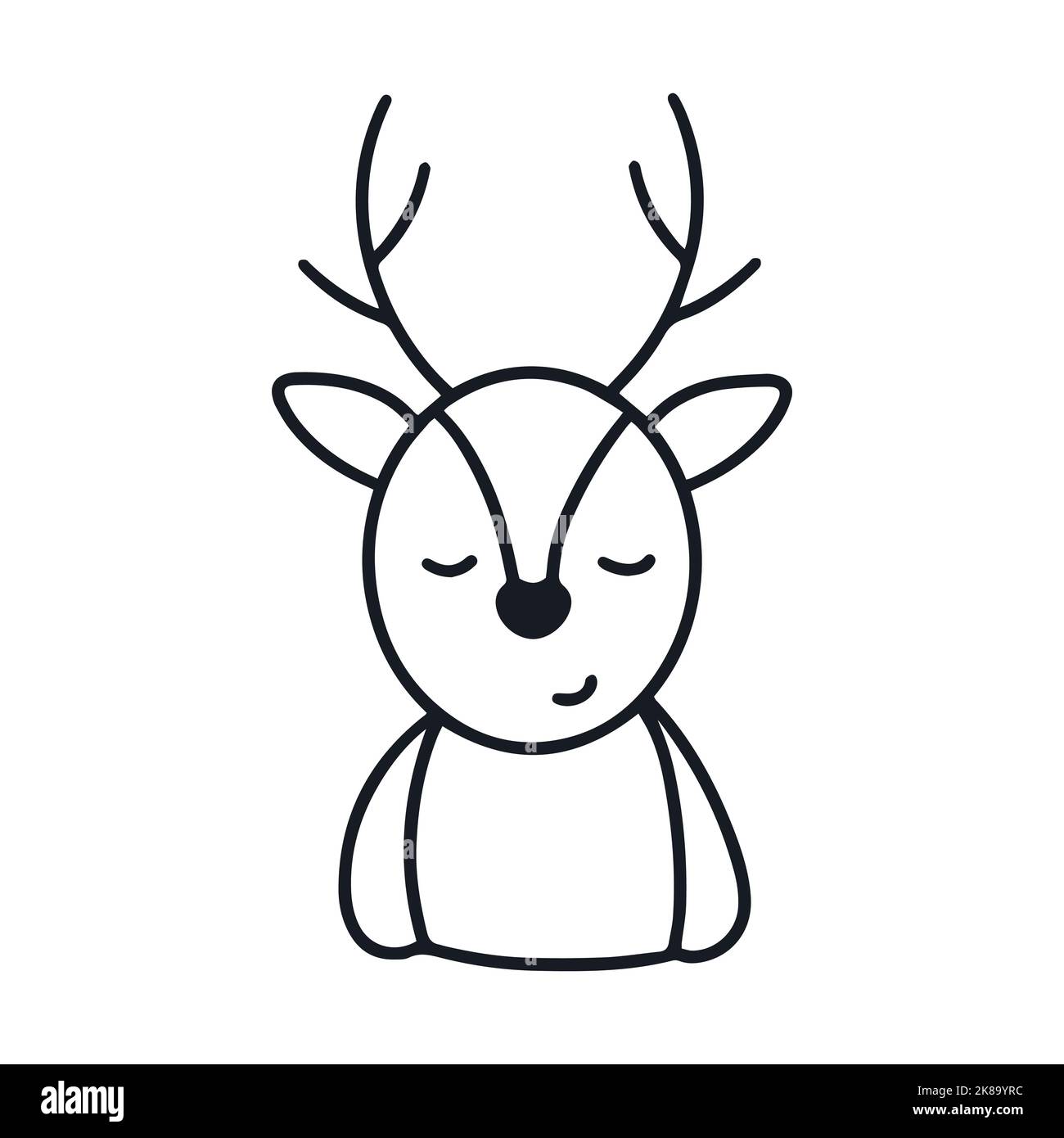 Illustration de l'adorable personnage de cerf Illustration de Vecteur