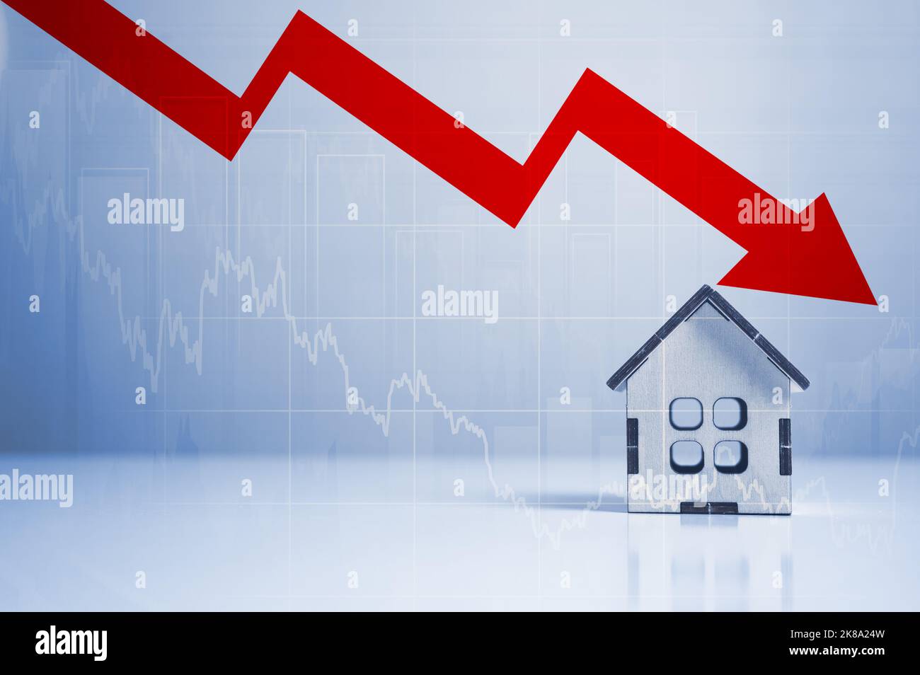 crise de l'immobilier et de la construction. Krach du marché immobilier dû à la récession crise économique. Baisse des prix de l'immobilier. IRC du marché Banque D'Images