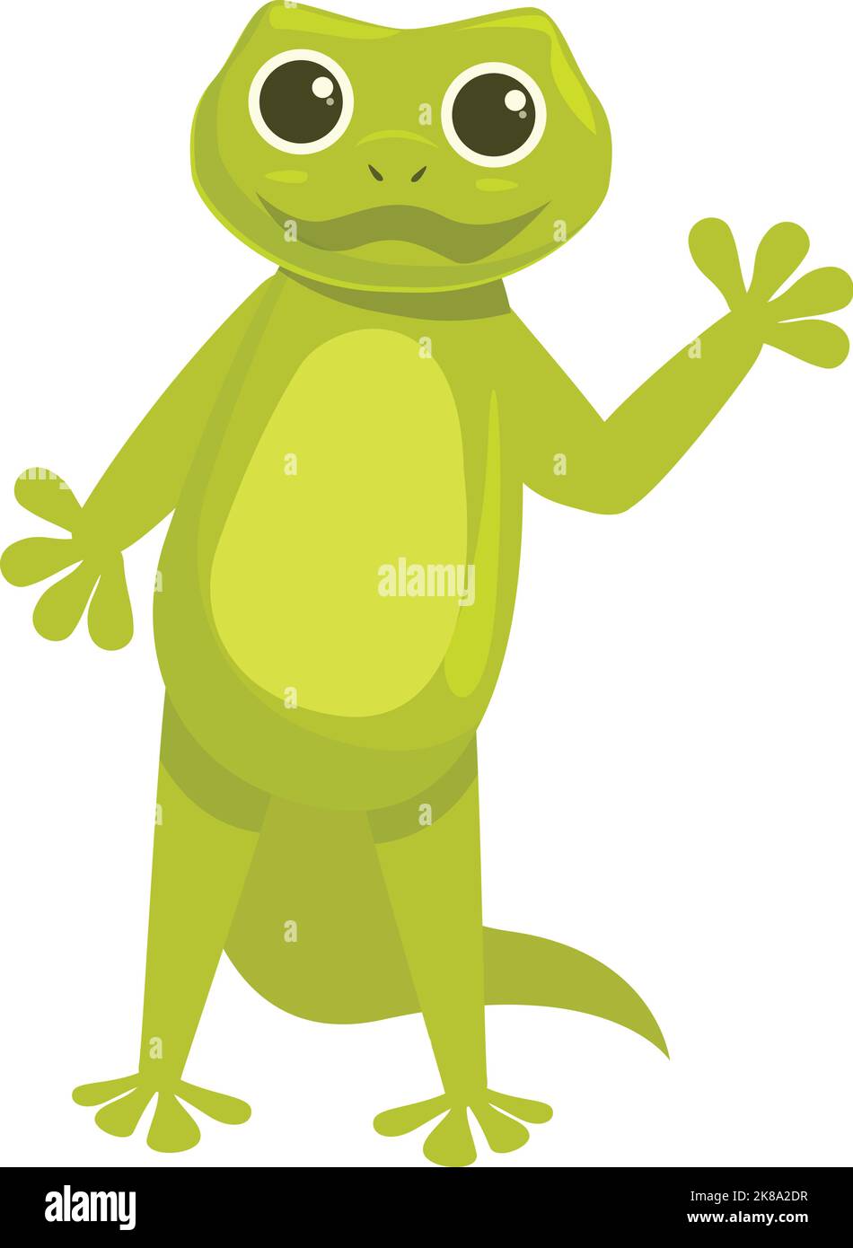 Vecteur de dessin animé icône salamandre vert. Iguana animal. Gecko tribal Illustration de Vecteur