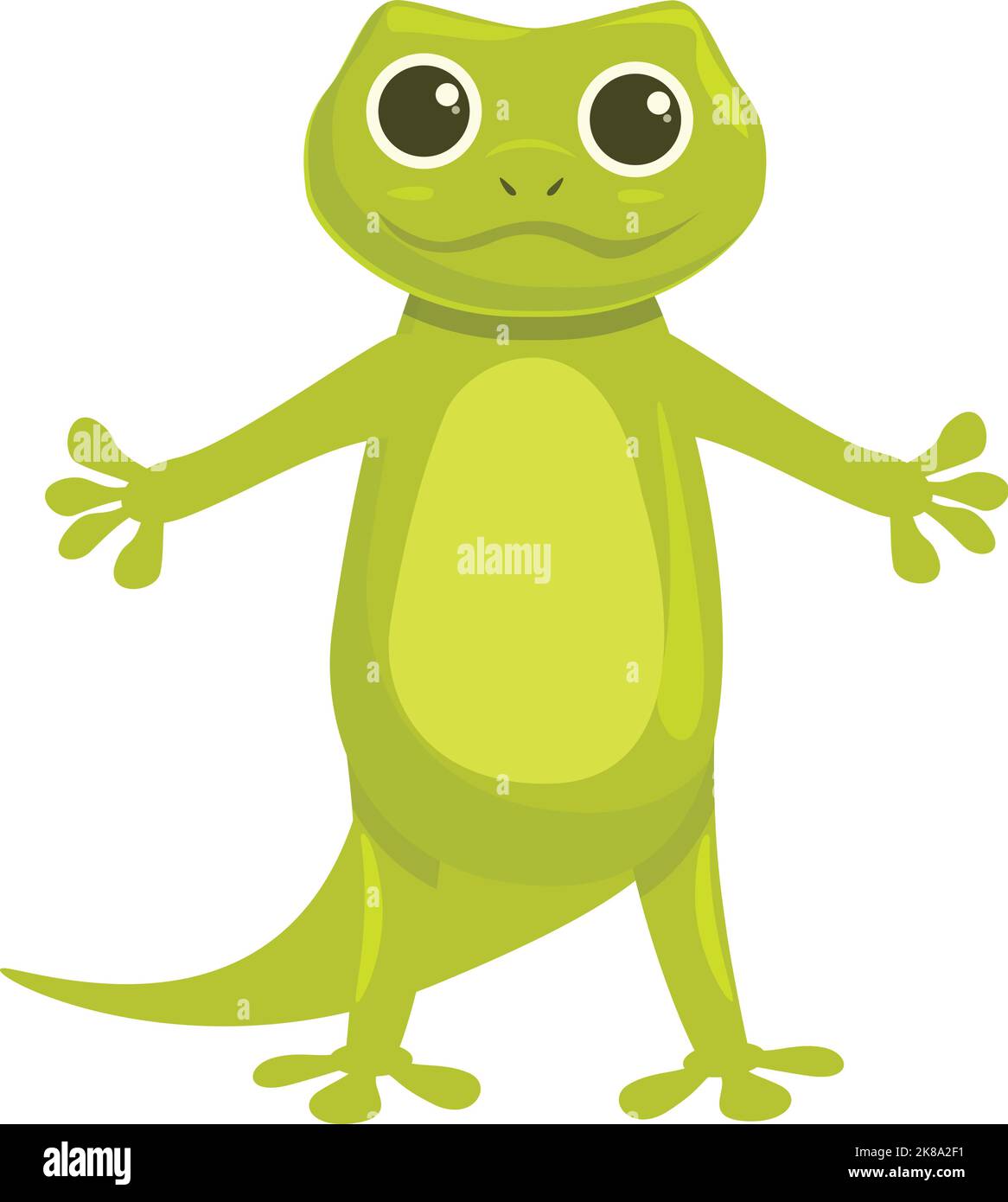 Vecteur de dessin animé d'icône reptile vert d'origine. Lézard Gecko. Animal tribal Illustration de Vecteur