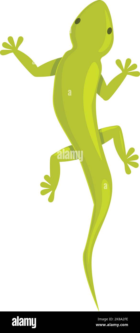 Symbole vert tatouage reptile icône vecteur de dessin animé. Lézard Gecko. Animal tribal Illustration de Vecteur