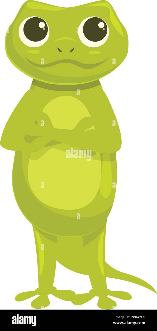 Vecteur de dessin animé icône chameleon vert. Lézard Gecko. Animal reptile Illustration de Vecteur