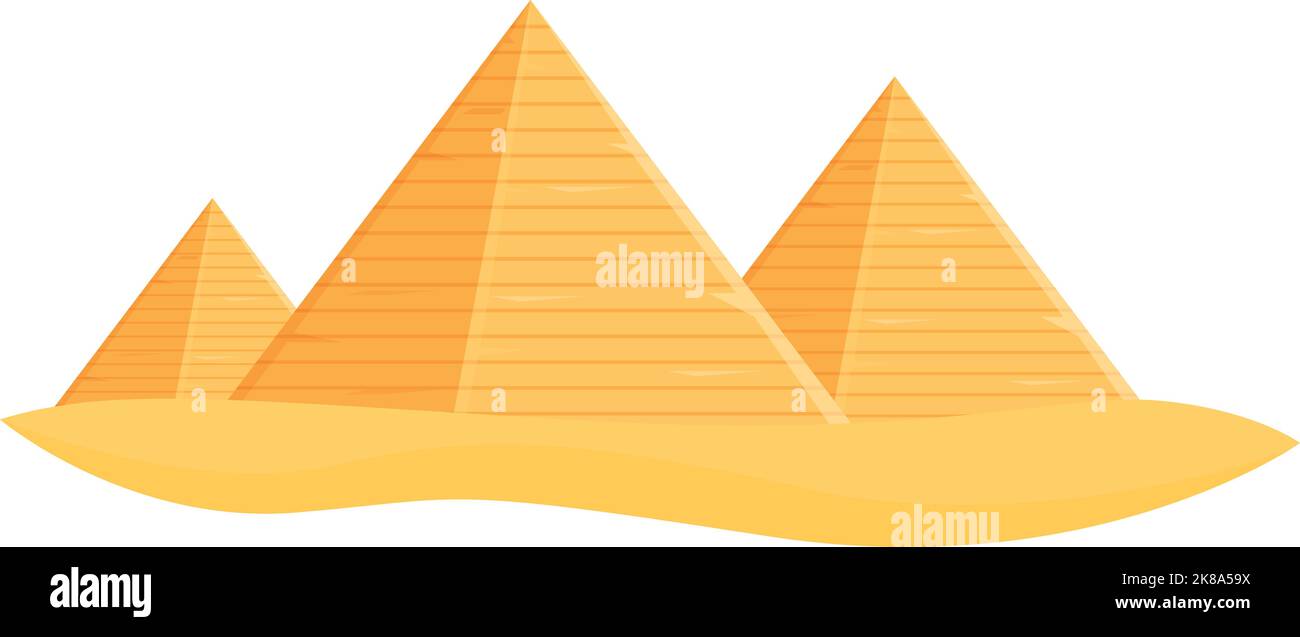 Grand vecteur de dessin animé d'icône de pyramide. Désert d'Égypte. Scène de voyage Illustration de Vecteur