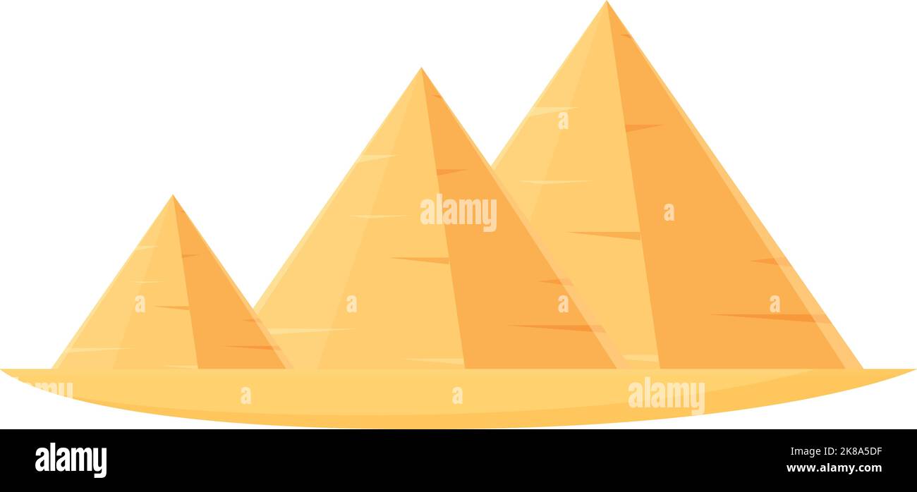 Vecteur de dessin animé de l'icône de pyramide d'historique. Scène de voyage. Sable le caire Illustration de Vecteur