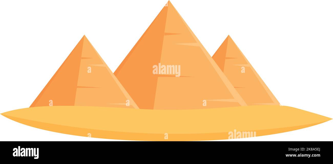 Pyramide fait des merveilles icône vecteur de dessin animé. Sable le caire. Vieux giza Illustration de Vecteur