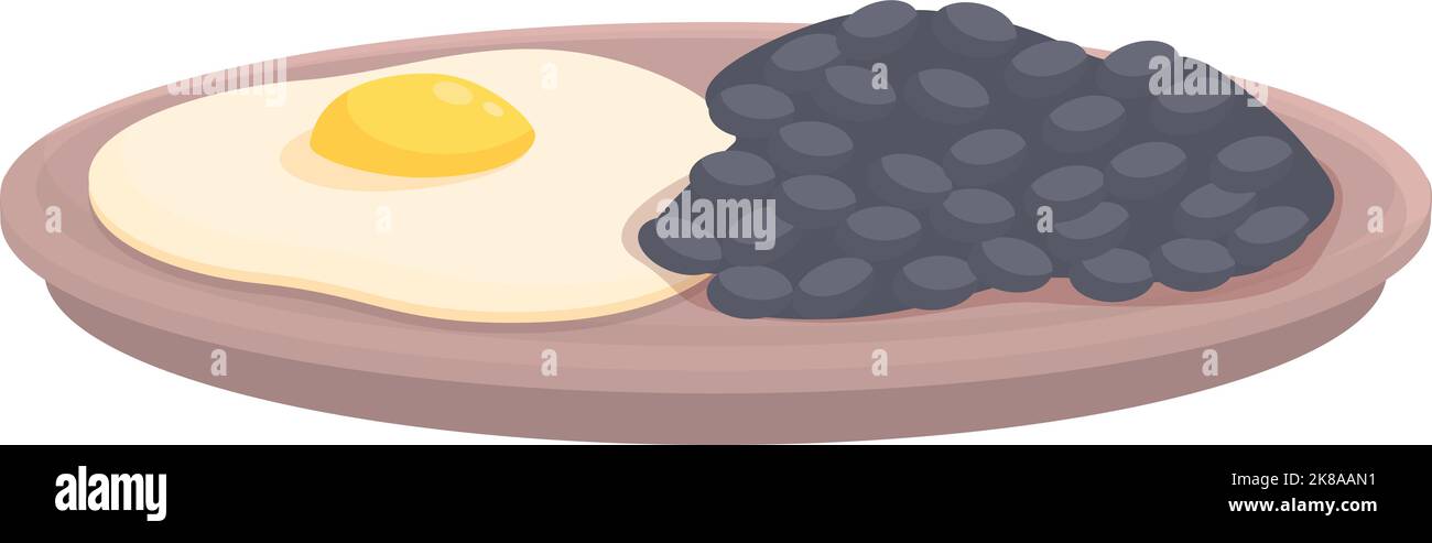 Caribbean Fried oeuf icône dessin animé vecteur. Assiette alimentaire. Plat cubain Illustration de Vecteur