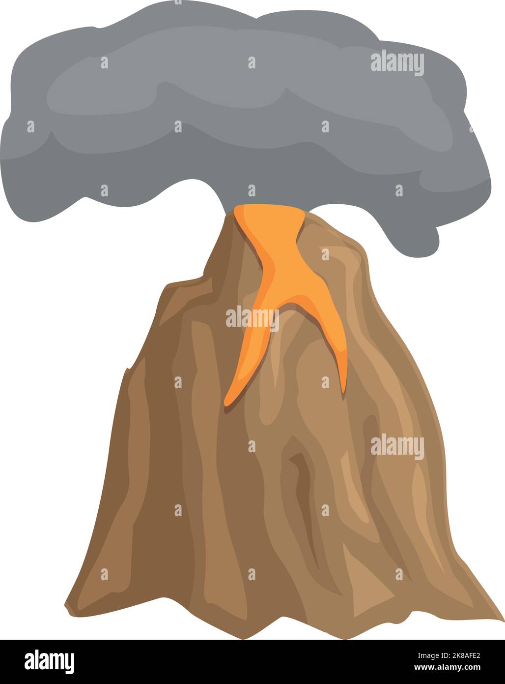 Vecteur de dessin animé d'icône Volcano. Éruption volcanique. Magma lave Illustration de Vecteur