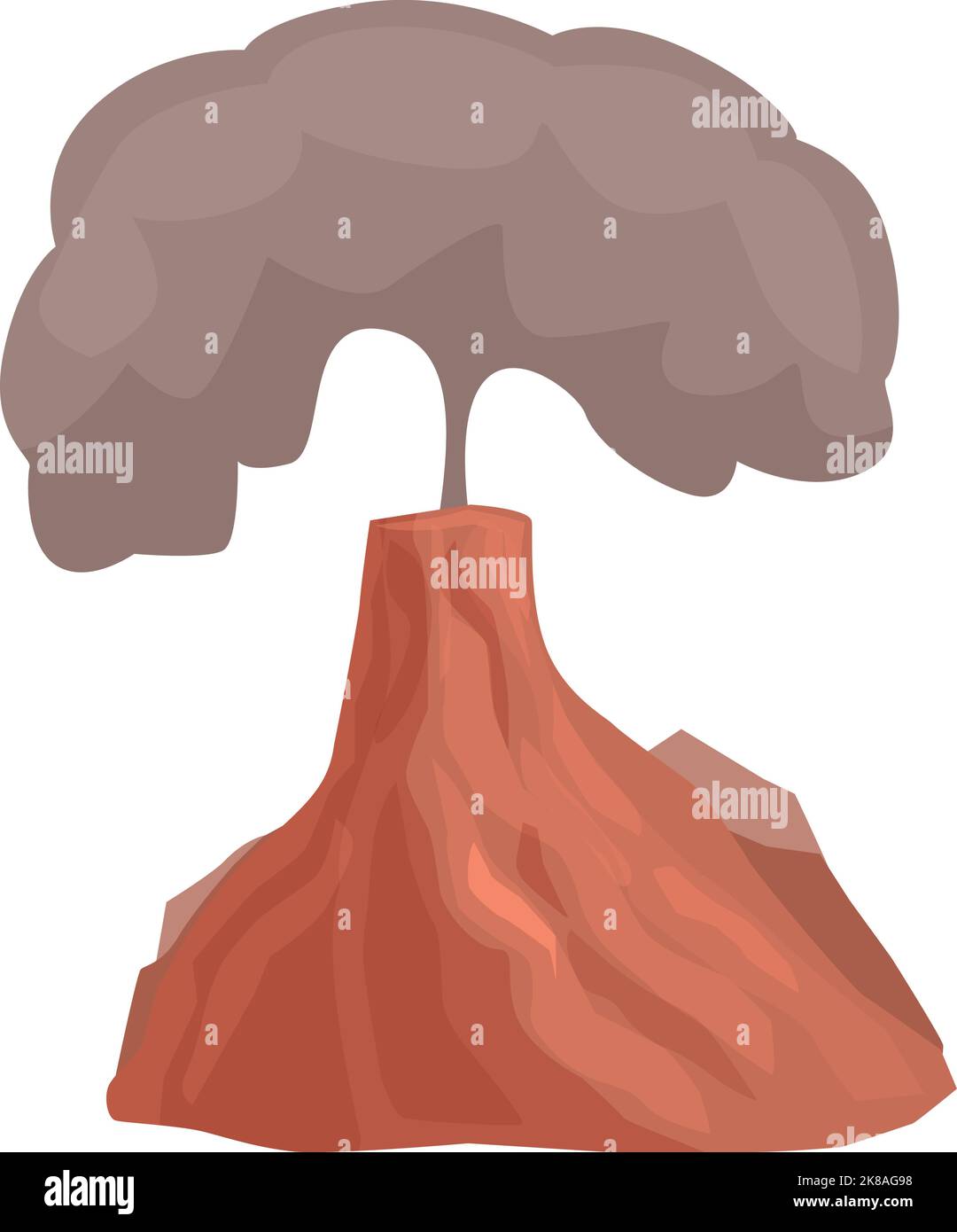 Vecteur de dessin animé d'icône de catastrophe volcanique. Éruption volcanique. Magma cratère Illustration de Vecteur