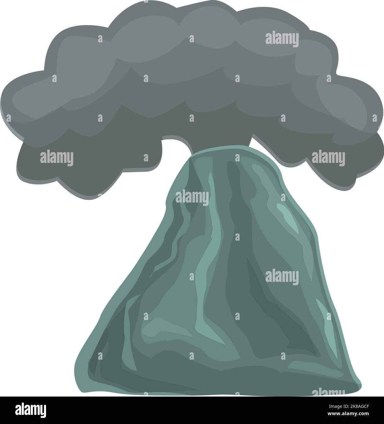 Vecteur de dessin animé d'icône de risque de volcan. Éruption volcanique. Lave naturel Illustration de Vecteur