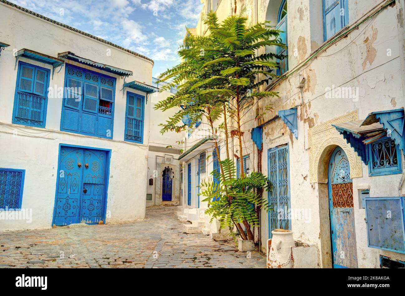 Sidi Bou Saïd, Tunisie Banque D'Images