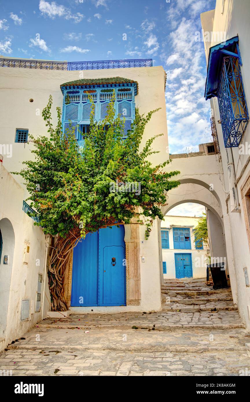 Sidi Bou Saïd, Tunisie Banque D'Images