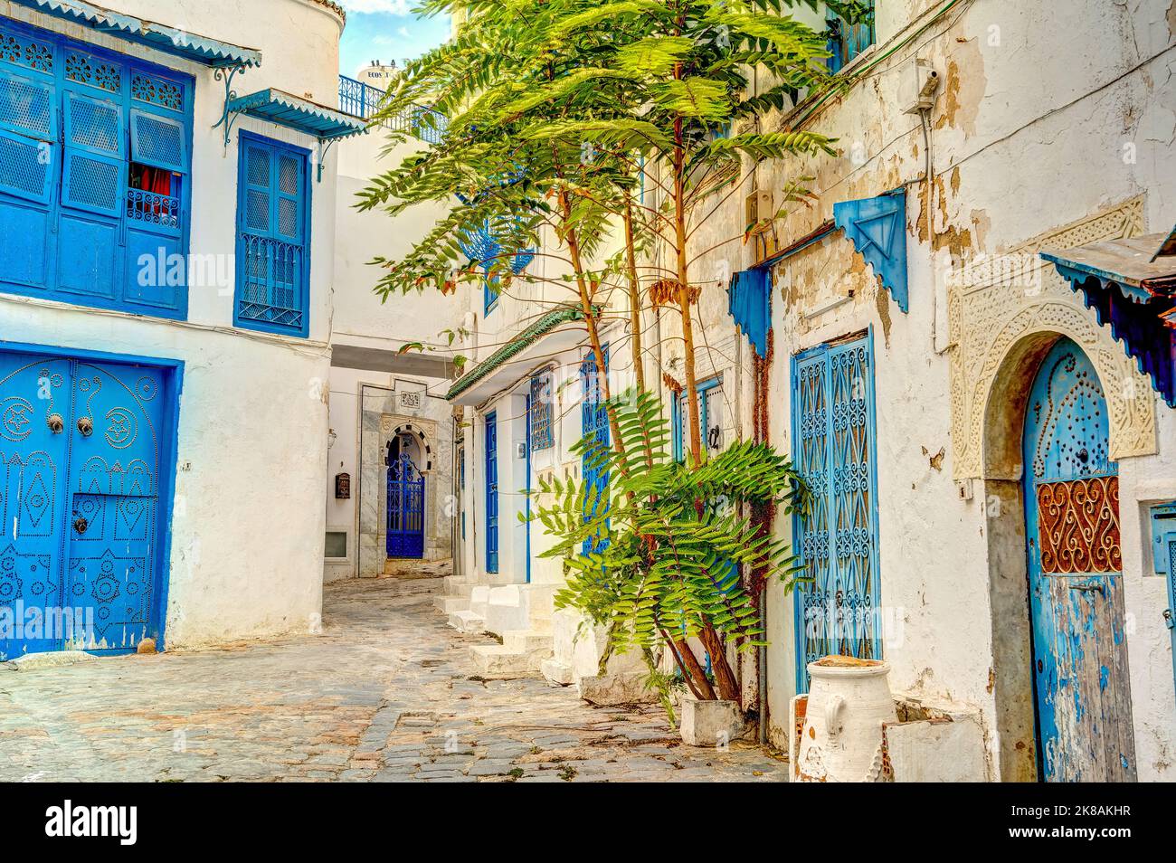 Sidi Bou Saïd, Tunisie Banque D'Images