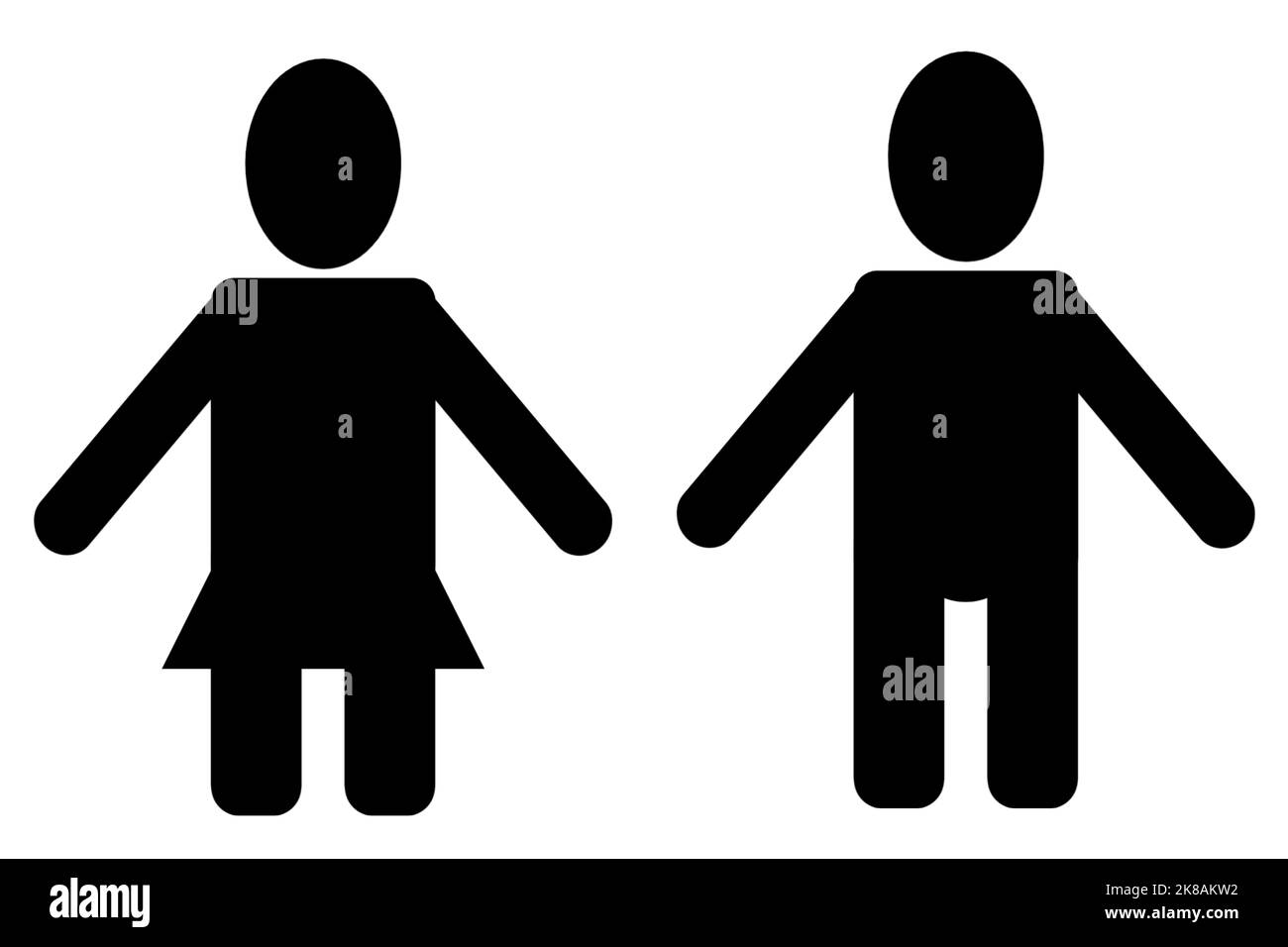 A Silhouette style homme femme icône plate signe symbole Avatar pictogramme toilettes salle de toilettes travail d'équipe forme de l'entreprise logo Graphic Design Art Illustration Phot Banque D'Images