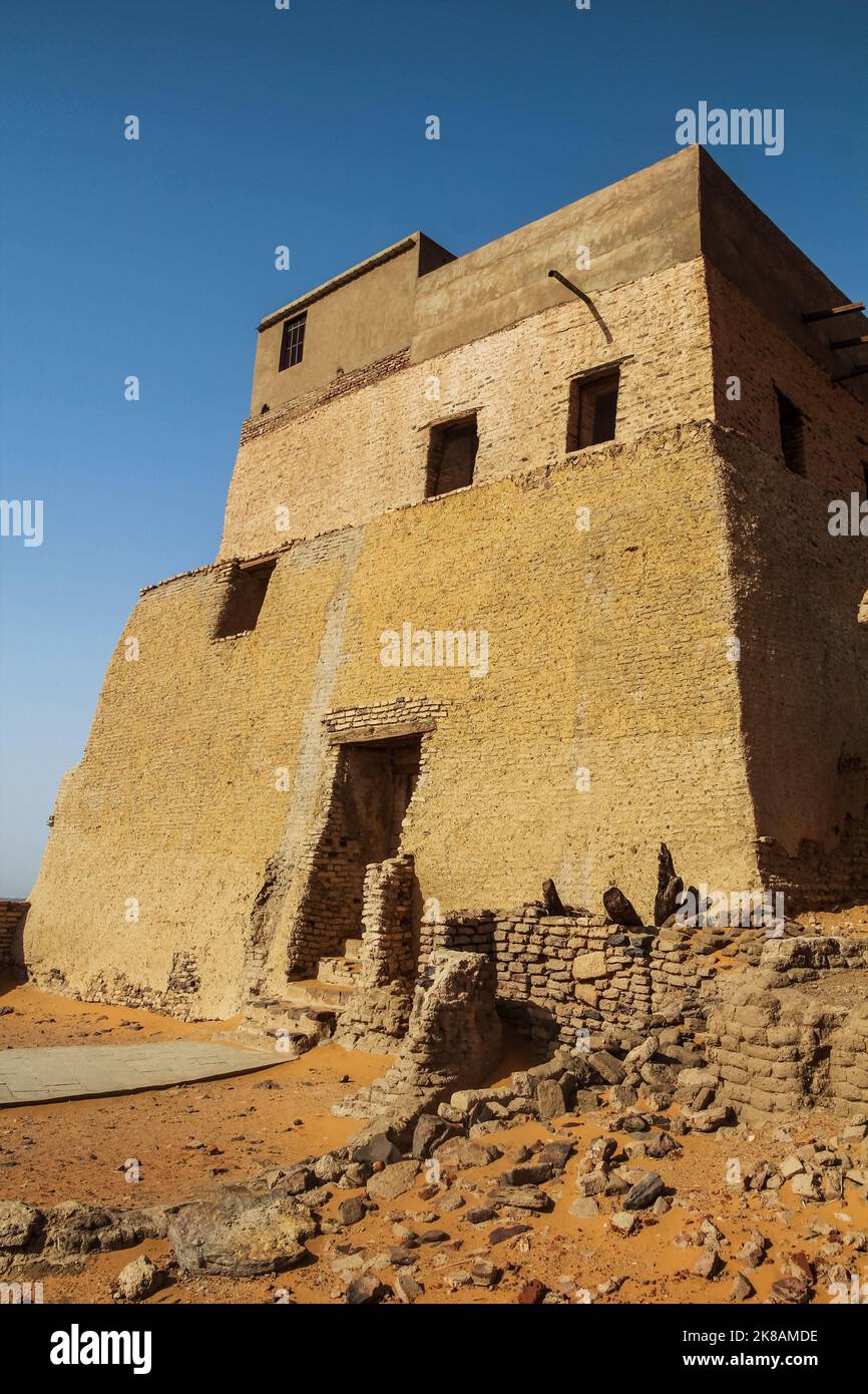 Bâtiment du hall du Trône de la vieille ville déserte de Dongola, Soudan Banque D'Images
