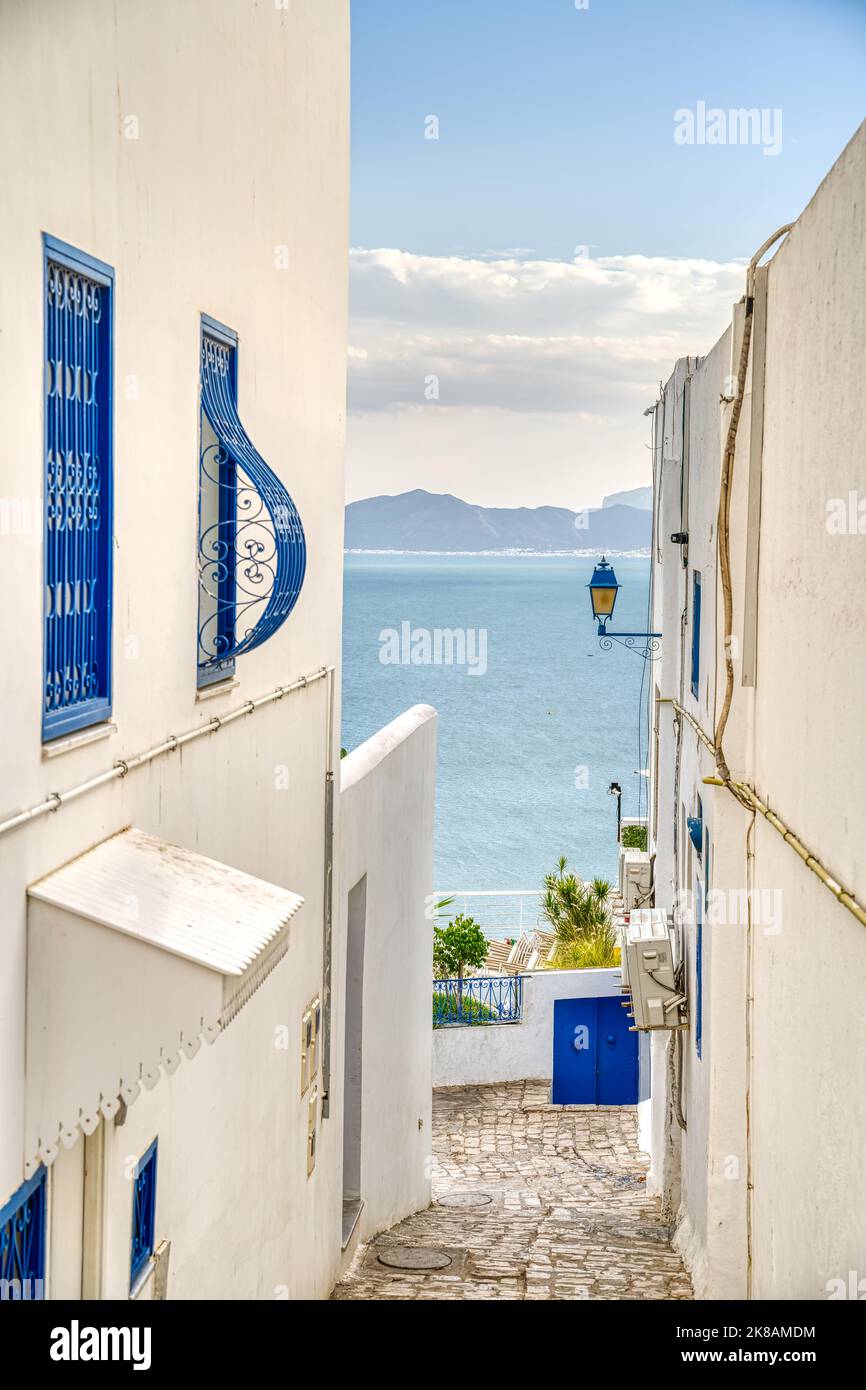 Sidi Bou Saïd, Tunisie Banque D'Images