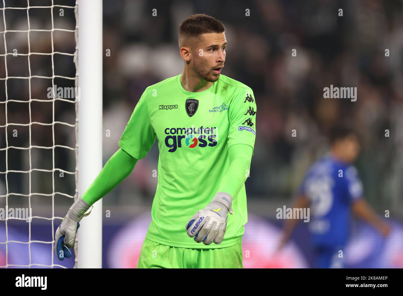 Turin, Italie, 21st octobre 2022. Guglielmo Vicario d'Empoli FC réagit lors du match de la série A au stade Allianz, à Turin. Crédit photo à lire: Jonathan Moscrop / Sportimage crédit: Sportimage / Alay Live News Banque D'Images