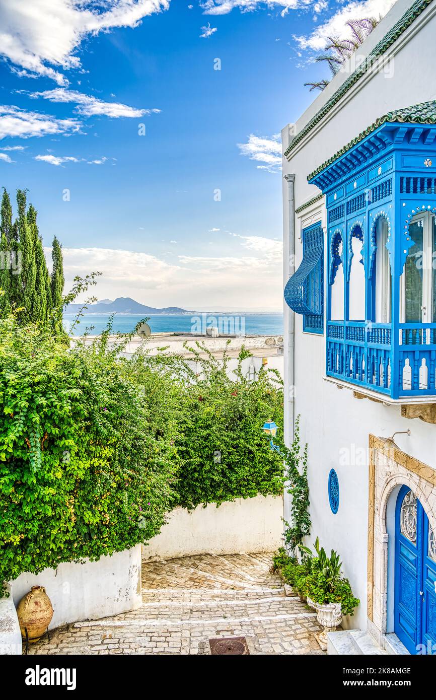 Sidi Bou Saïd, Tunisie Banque D'Images
