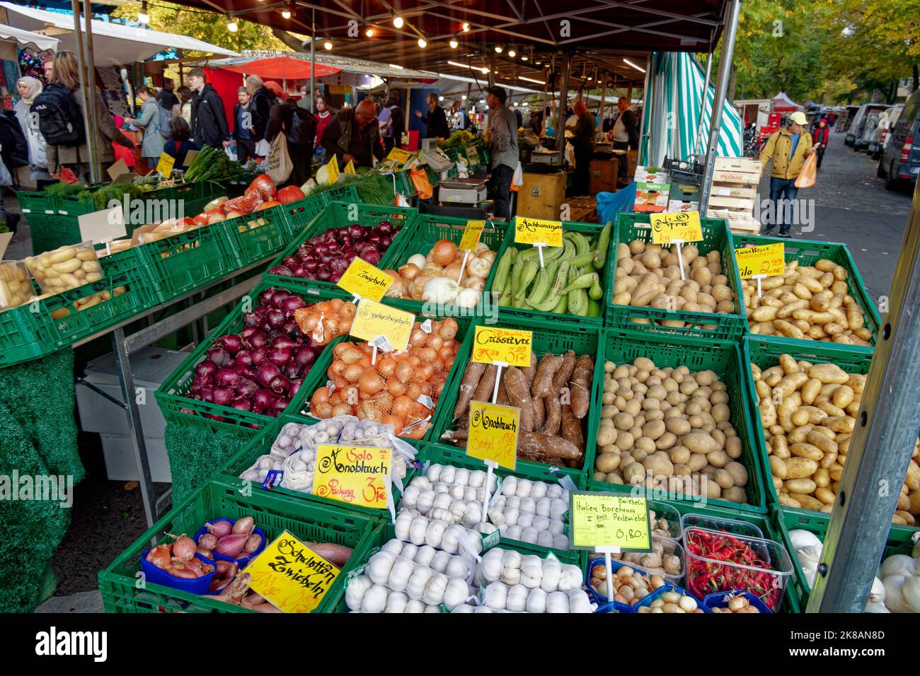 Markt am Maybachufer, Obst und Gemüse, Marktstände, Berlin-Neukölln Banque D'Images