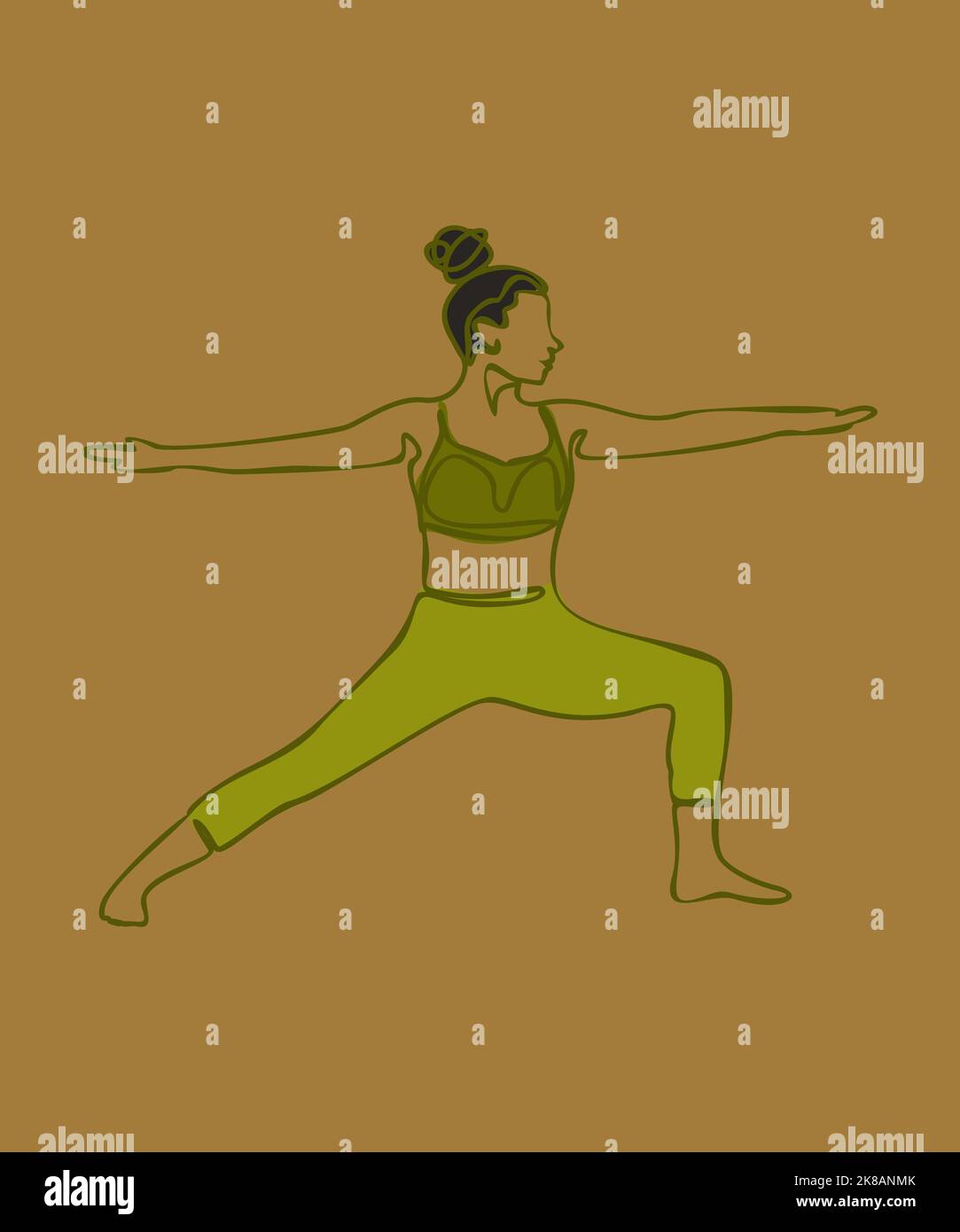 Femme faisant de l'exercice dans la pose de yoga. Illustration de silhouette vectorielle Illustration de Vecteur