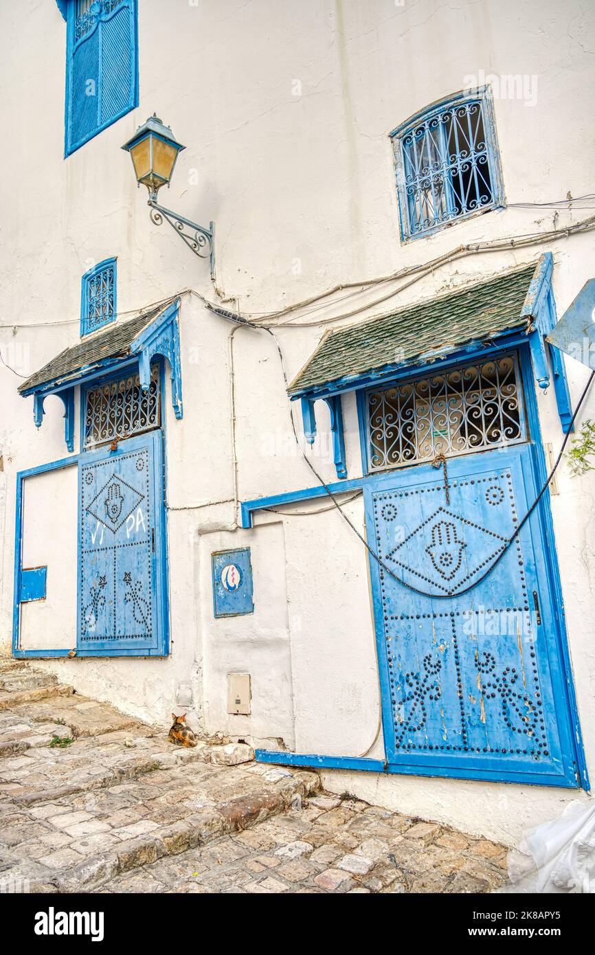 Sidi Bou Saïd, Tunisie Banque D'Images