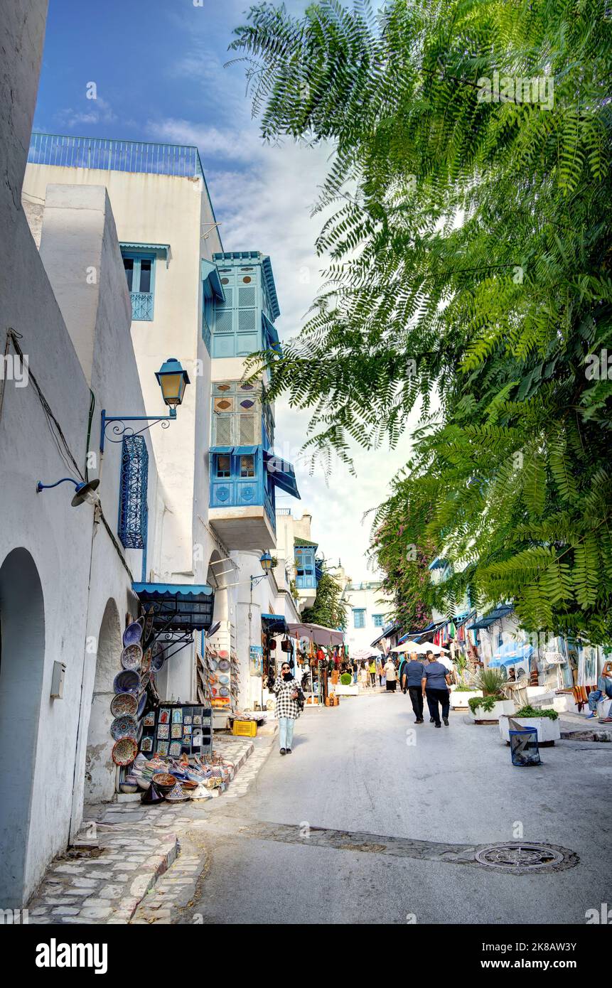 Sidi Bou Saïd, Tunisie Banque D'Images