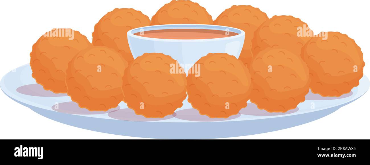 Icône boules de viande hollandaise vecteur de dessin animé. Repas de planche. Plaque Amsterdam Illustration de Vecteur