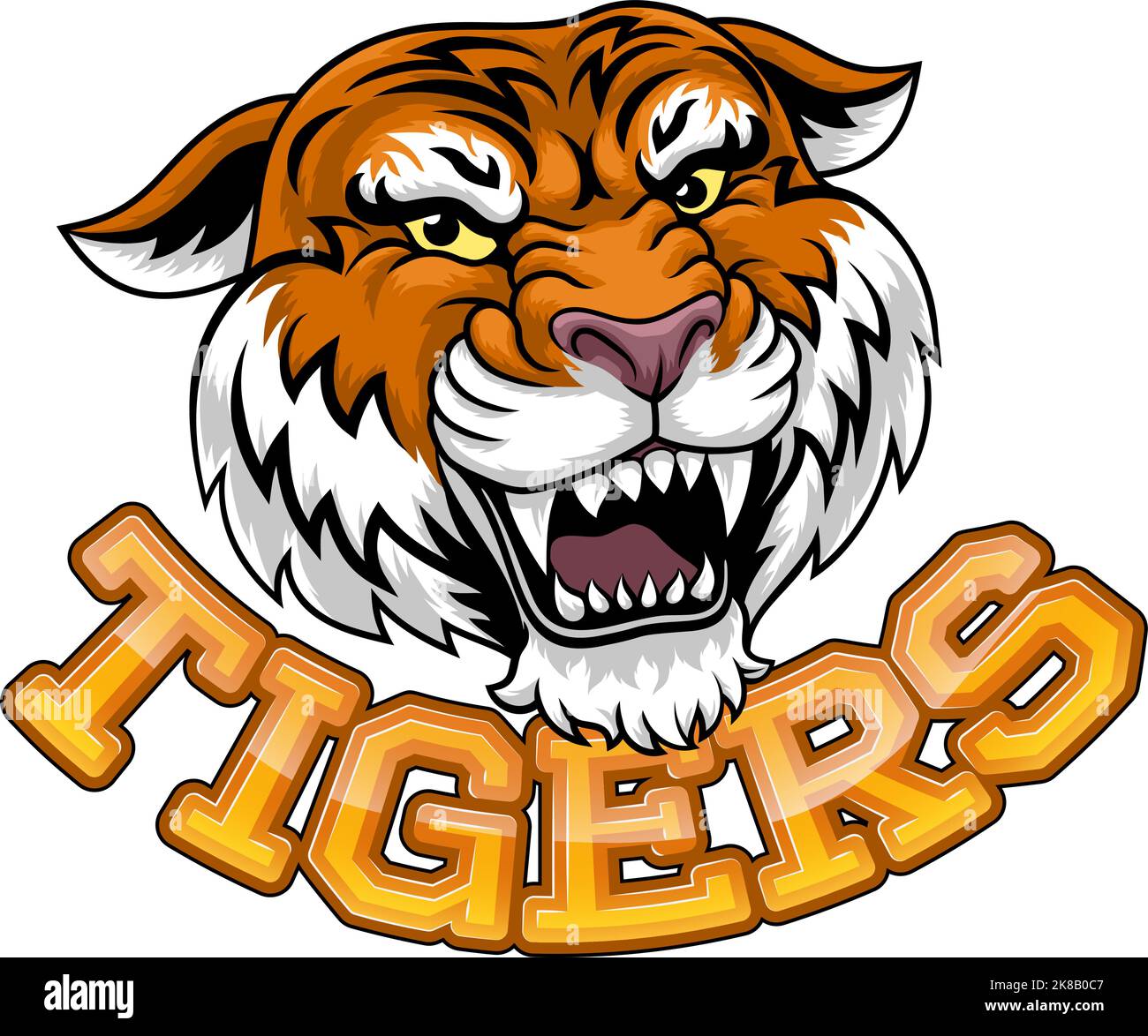 Tiger Angry Tigers Team Sports Mascot Roaring Illustration de Vecteur