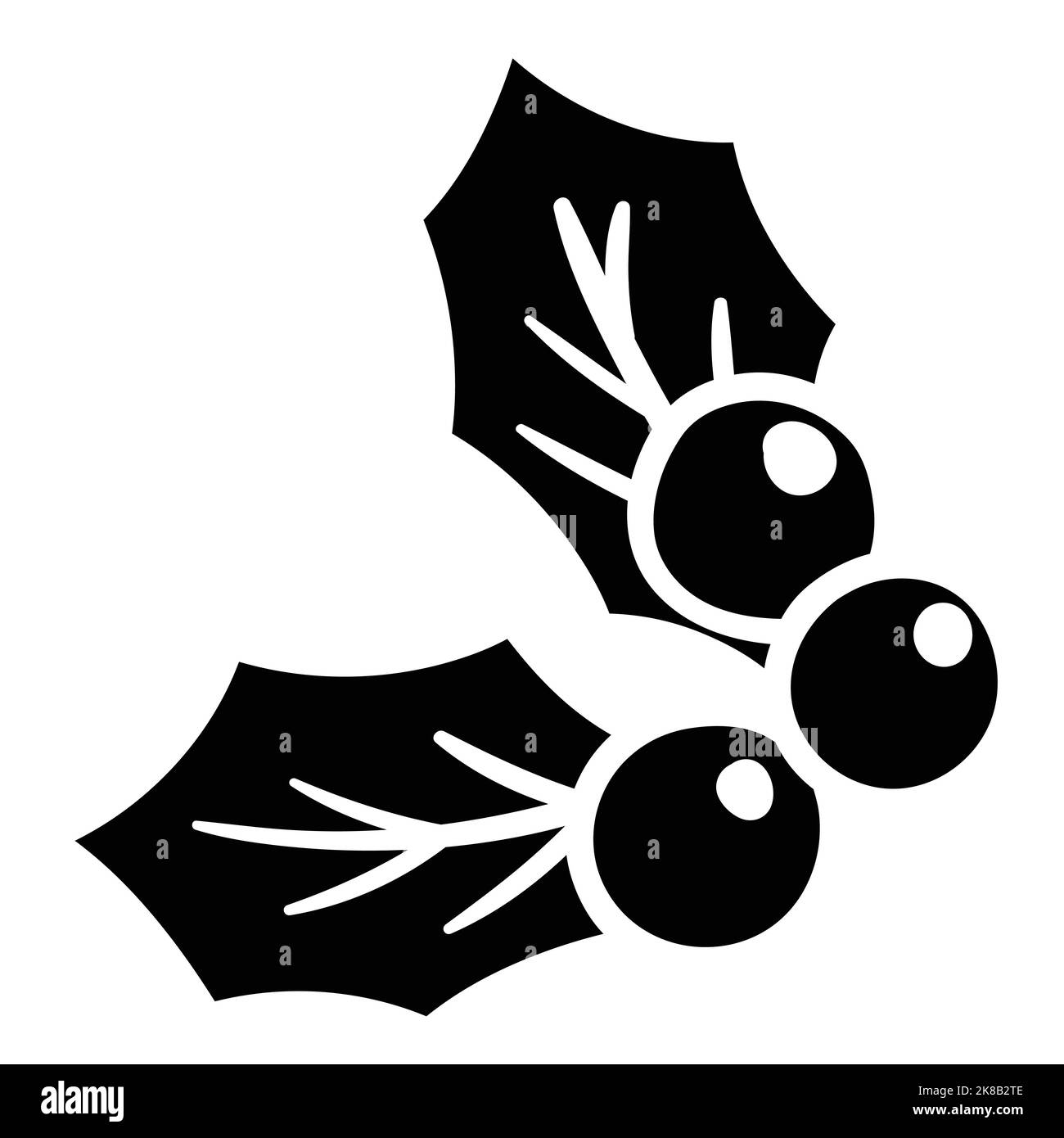 Feuilles de houx de Noël avec baies rouges Illustration vectorielle