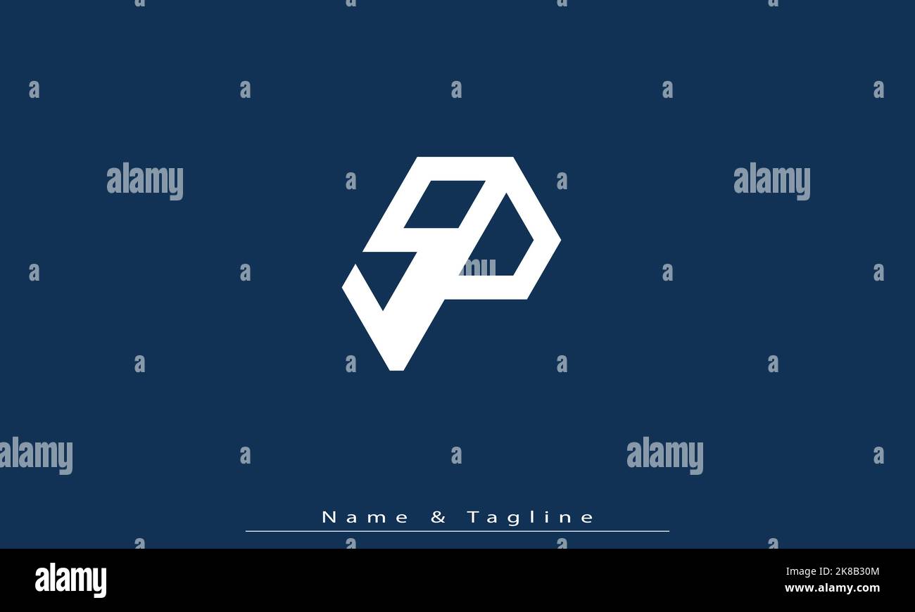Lettres de l'alphabet initiales Monogram logo SP , PS Illustration de Vecteur
