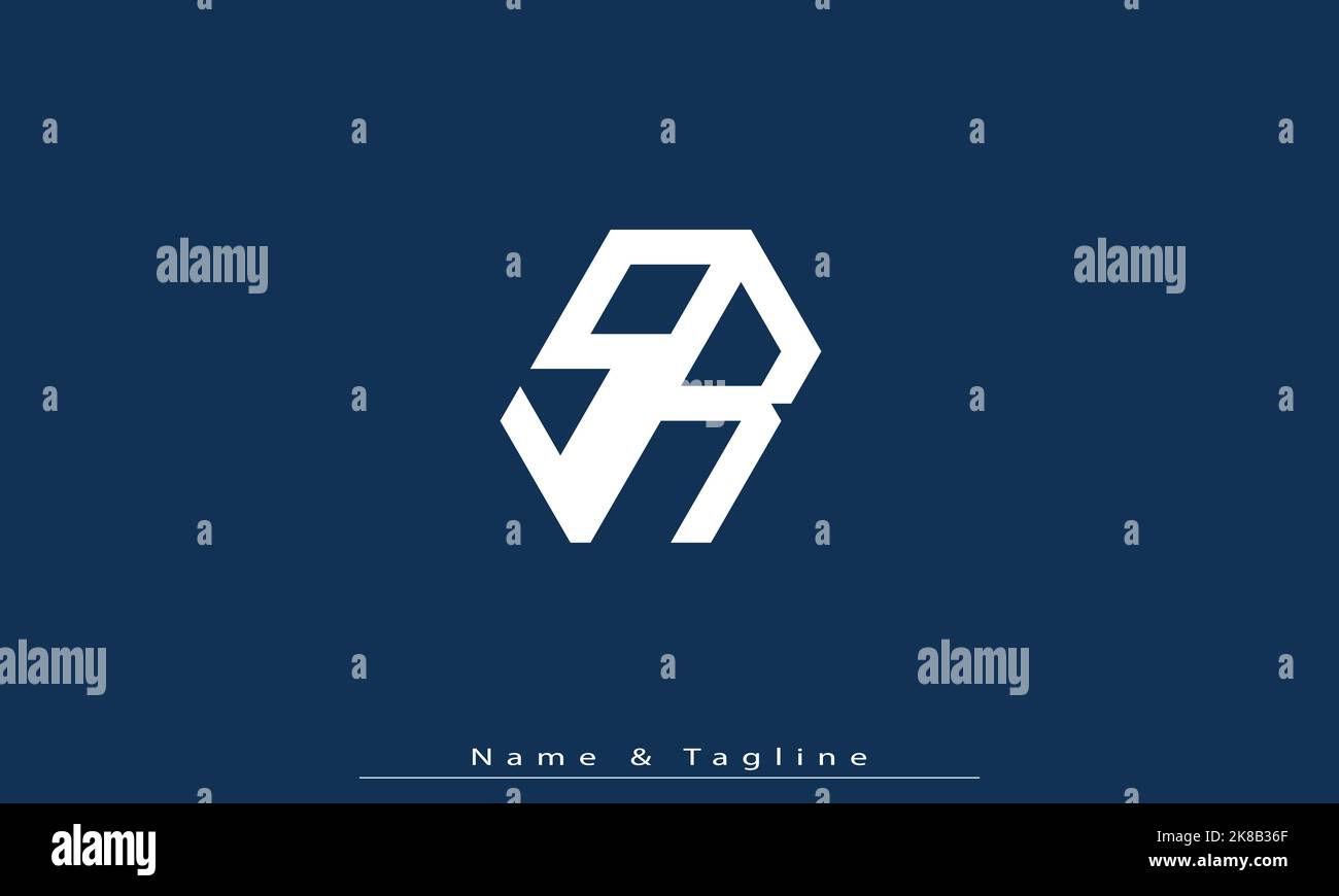 Lettres de l'alphabet initiales Monogram logo SR , RS Illustration de Vecteur