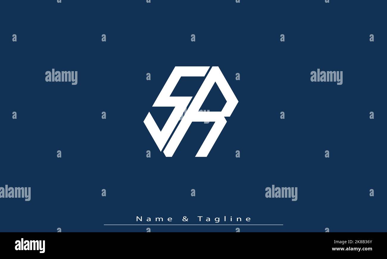 Lettres de l'alphabet initiales Monogram logo SR , RS Illustration de Vecteur