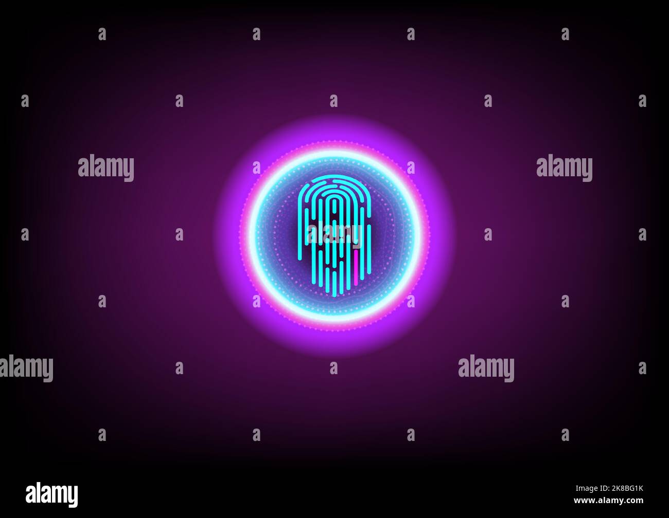Finger scan touch display Security control identification technologie futuriste base de données résumé illustration vectorielle d'arrière-plan Illustration de Vecteur