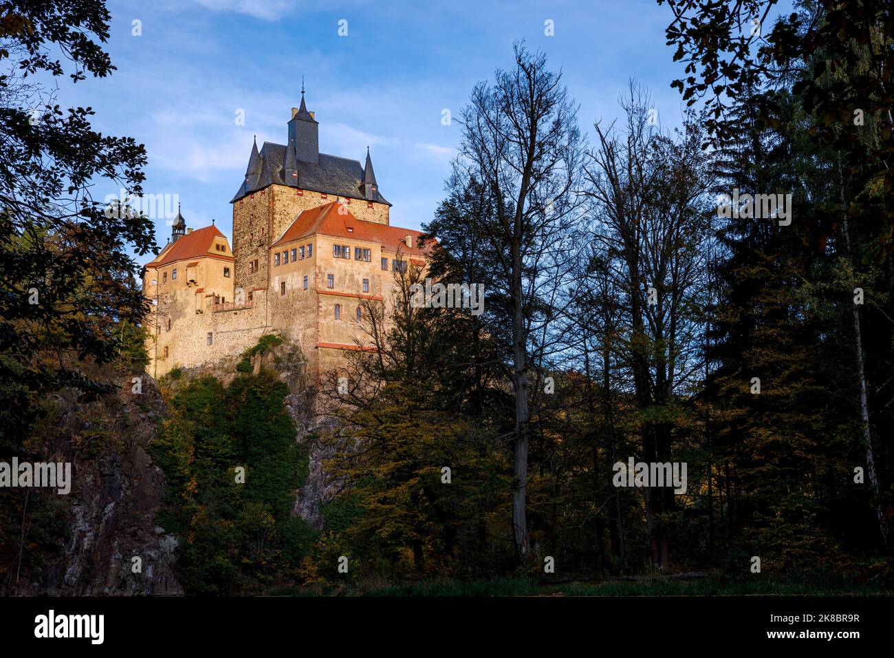 Le château médiéval de Kriebstein en Saxe Banque D'Images