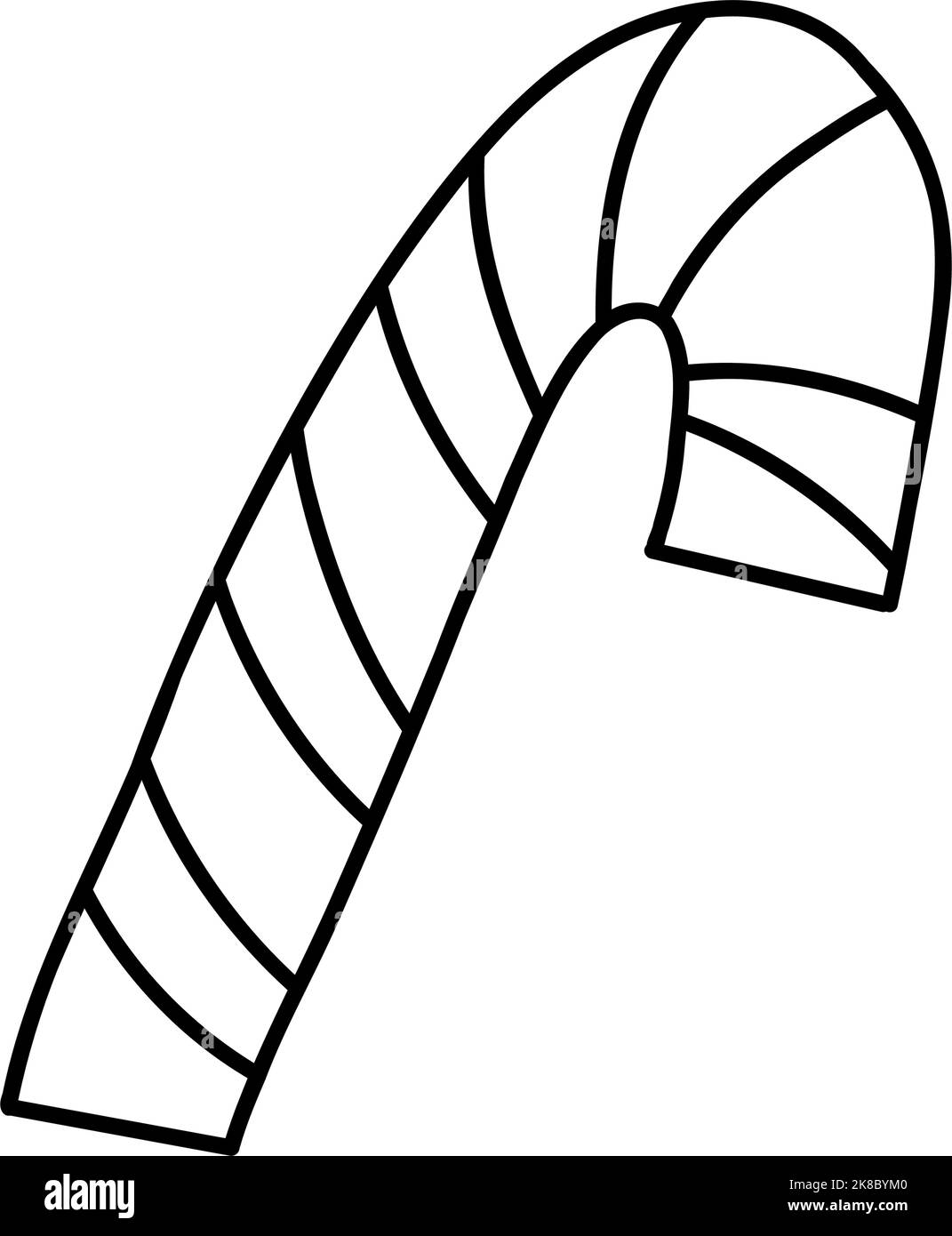 Canne à sucre Doodle. Élément de dessin animé, illustration d'esquisse vectorielle, dessin au contour noir pour la conception Web, icône, impression, page à colorier. Illustration de Vecteur